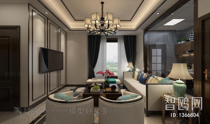 New Chinese Style A Living Room