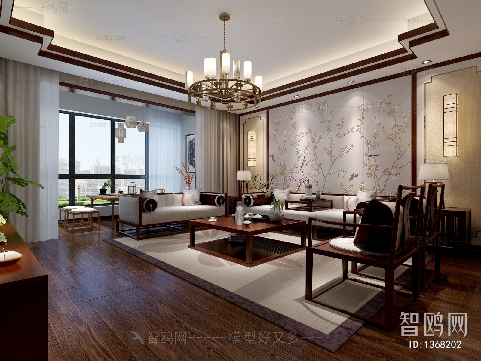 New Chinese Style A Living Room