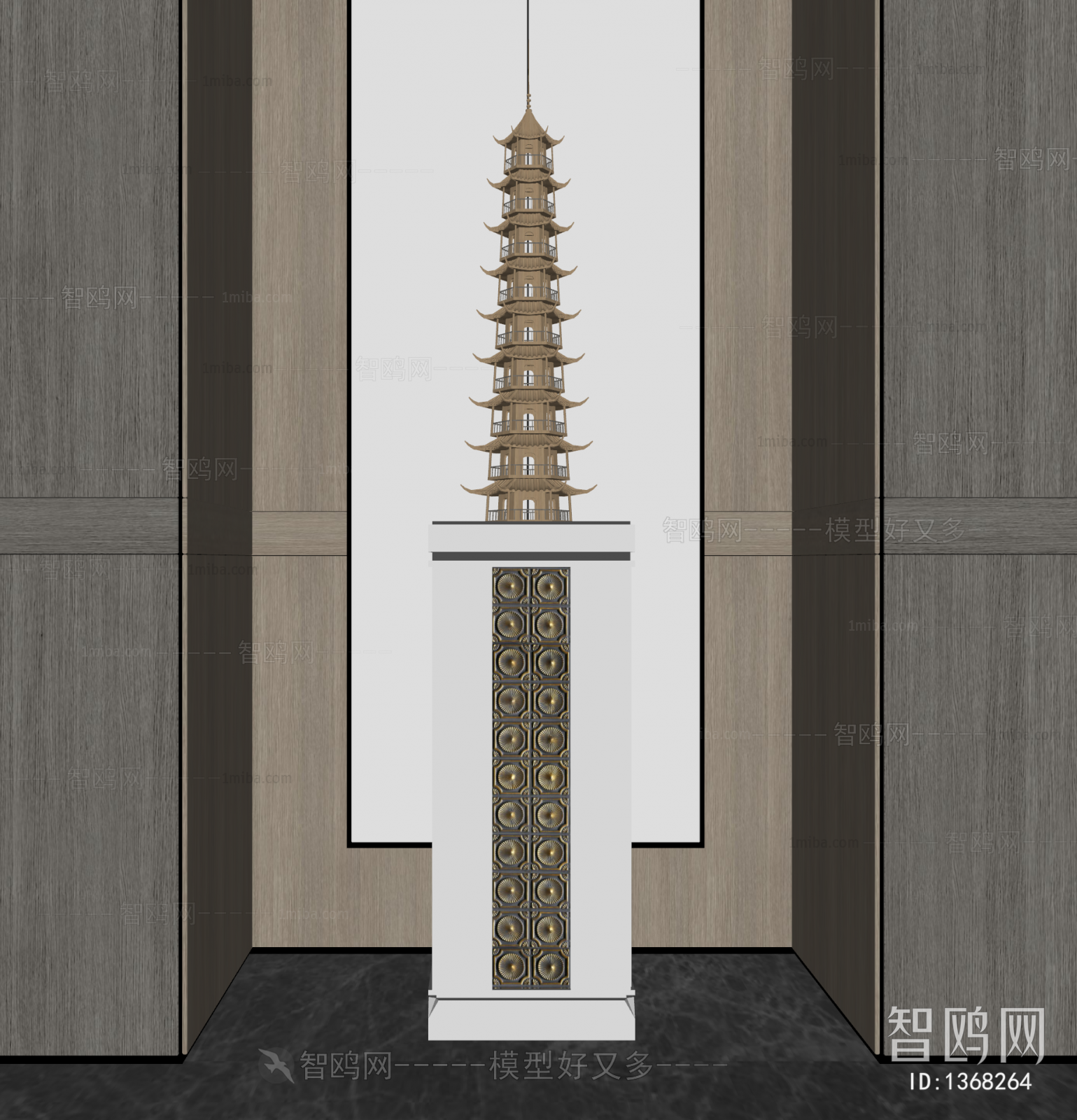 新中式宝塔雕塑