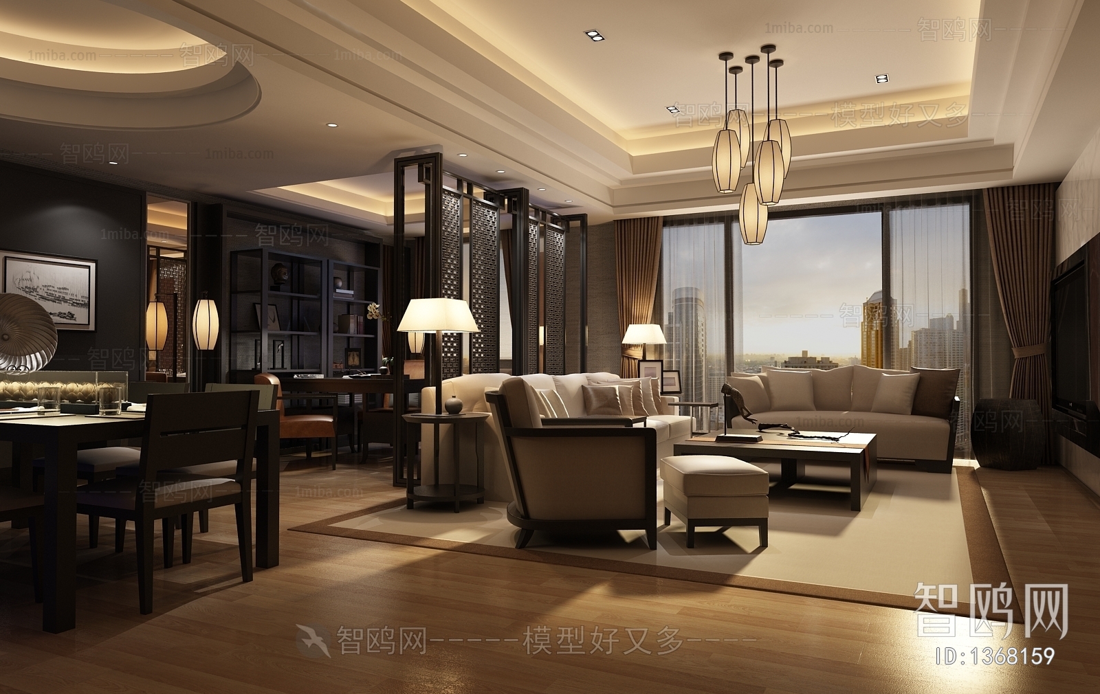 New Chinese Style A Living Room