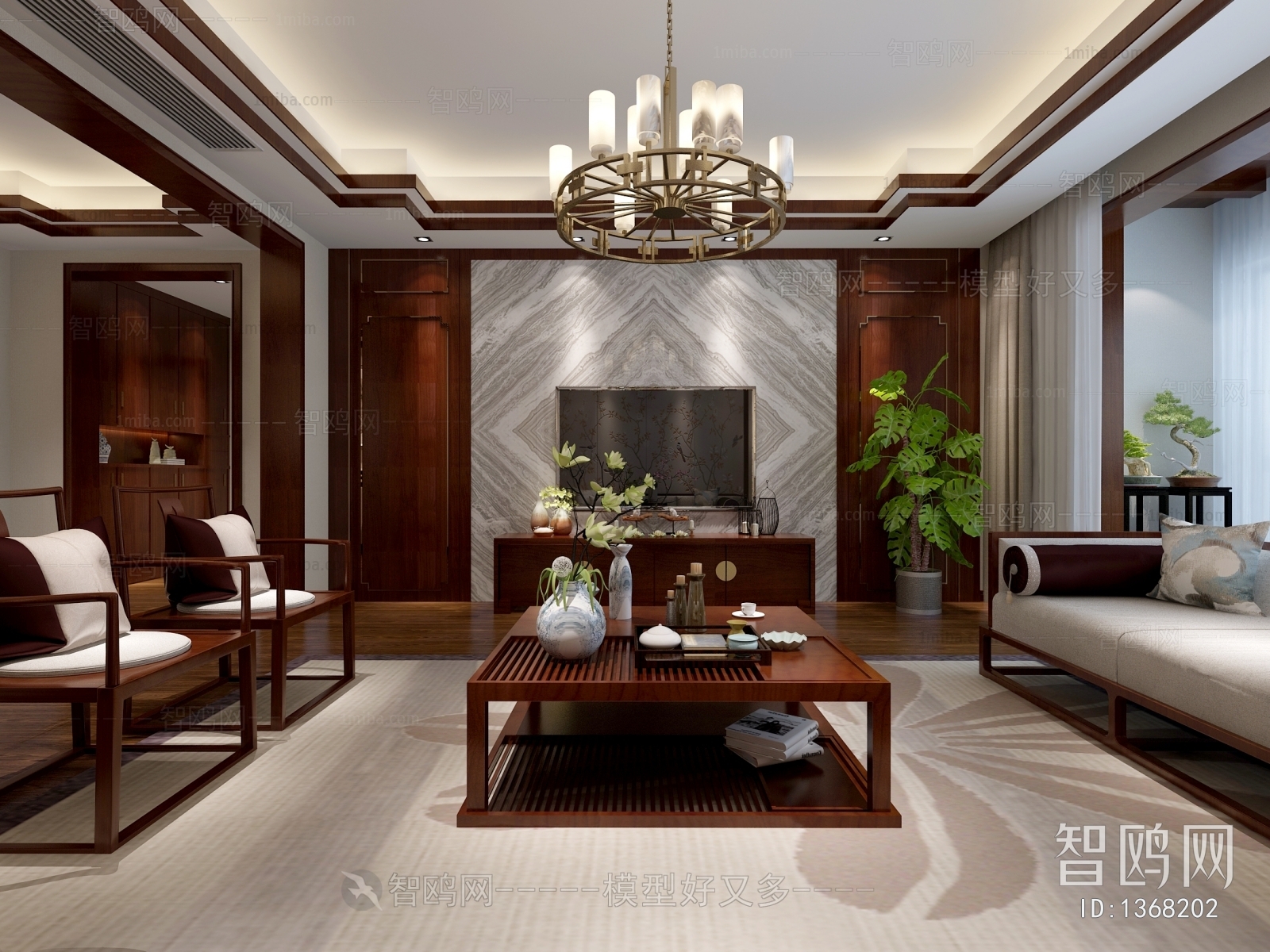 New Chinese Style A Living Room