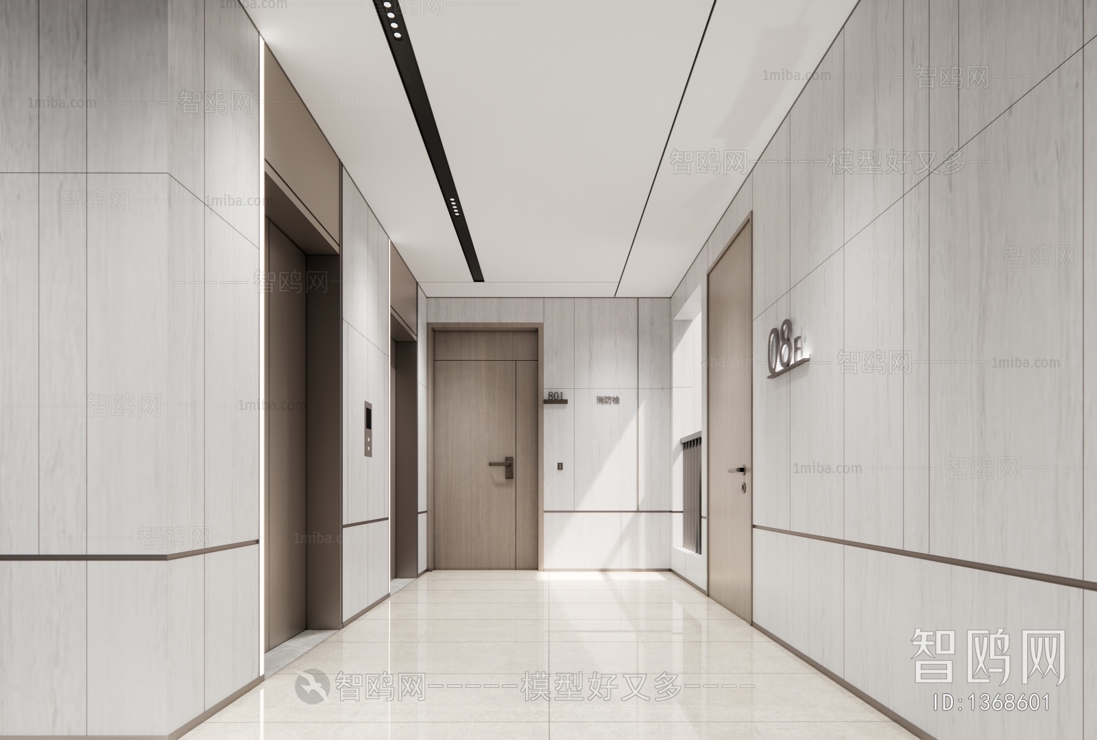 Modern Office Elevator Hall