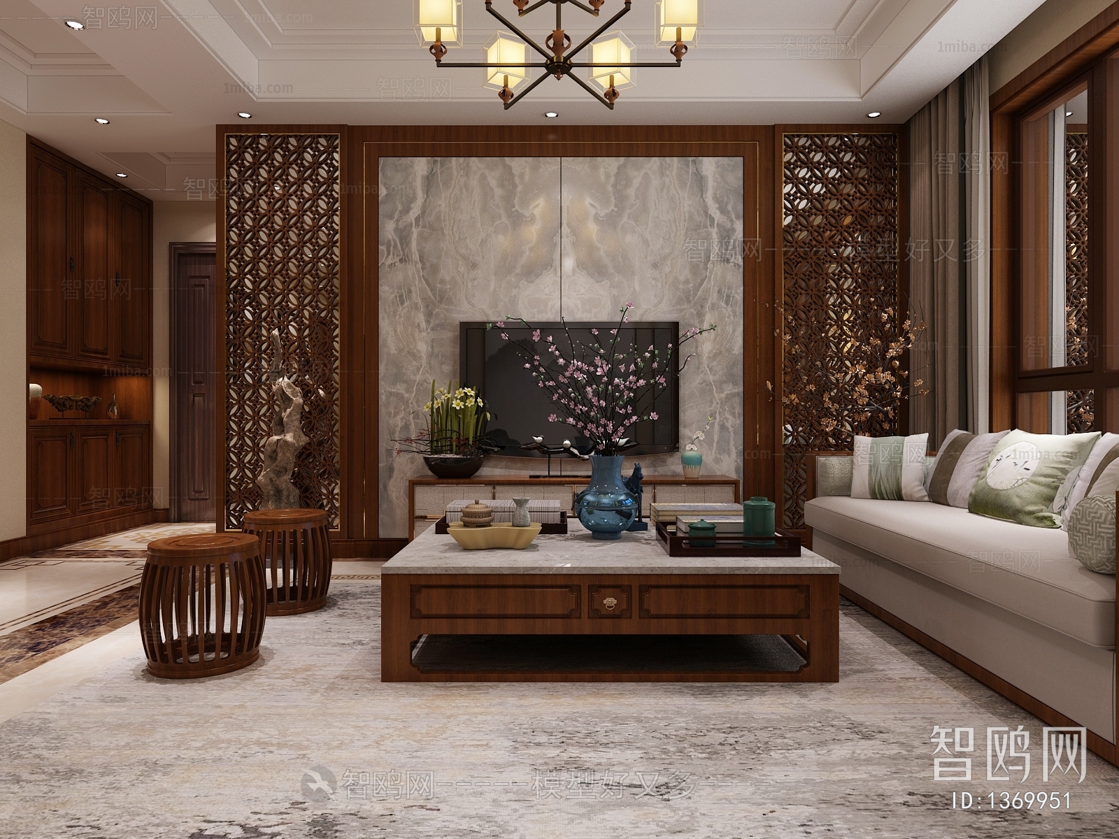 New Chinese Style A Living Room