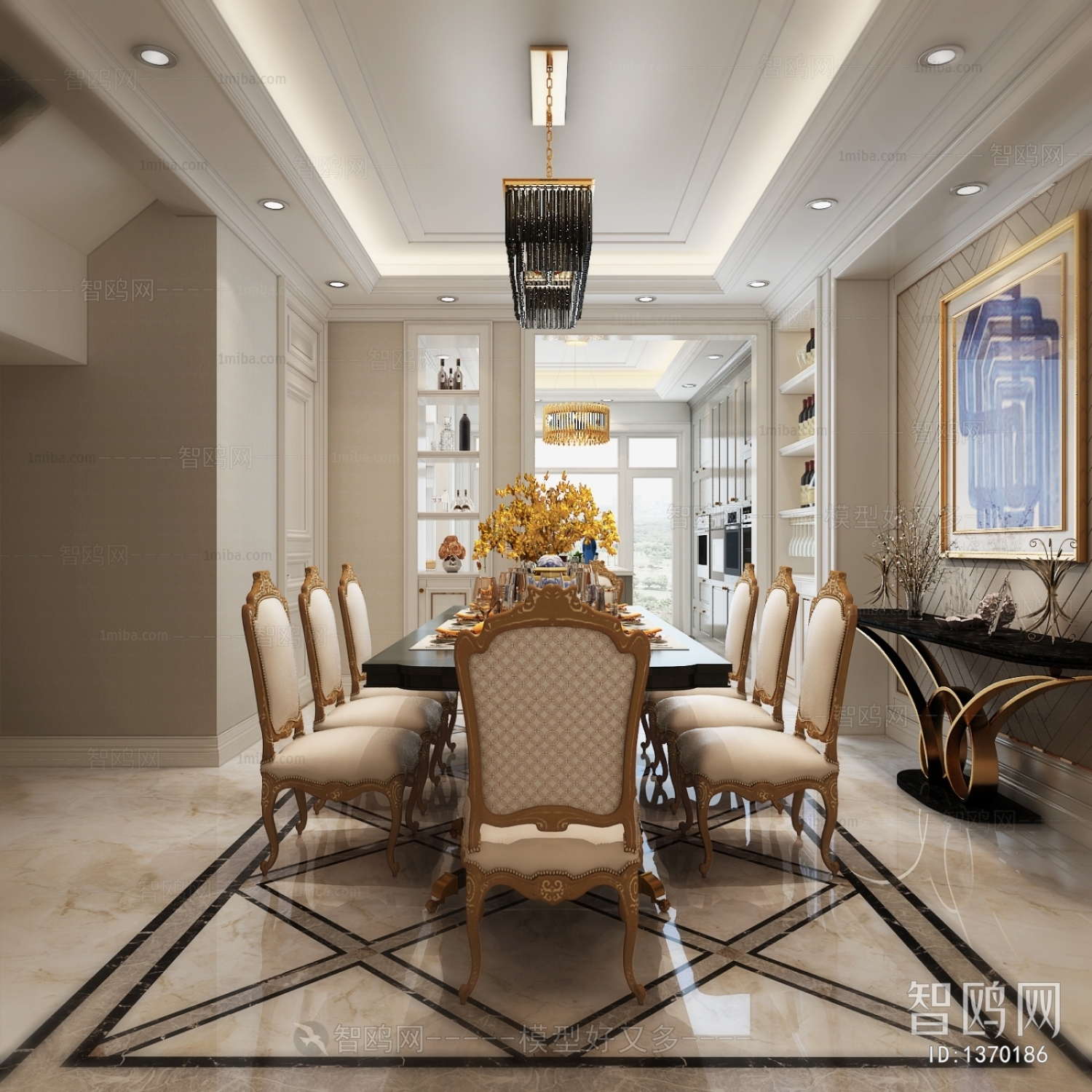 American Style Simple European Style Dining Room