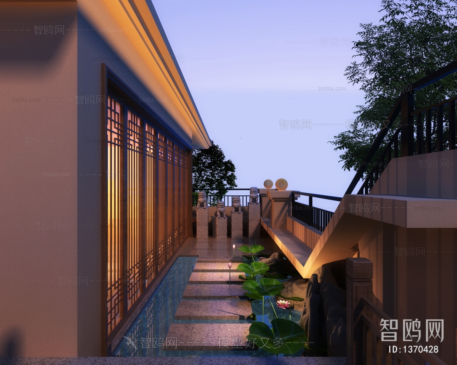 New Classical Style Courtyard/landscape