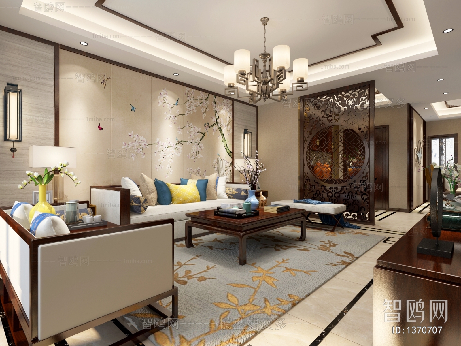 New Chinese Style A Living Room