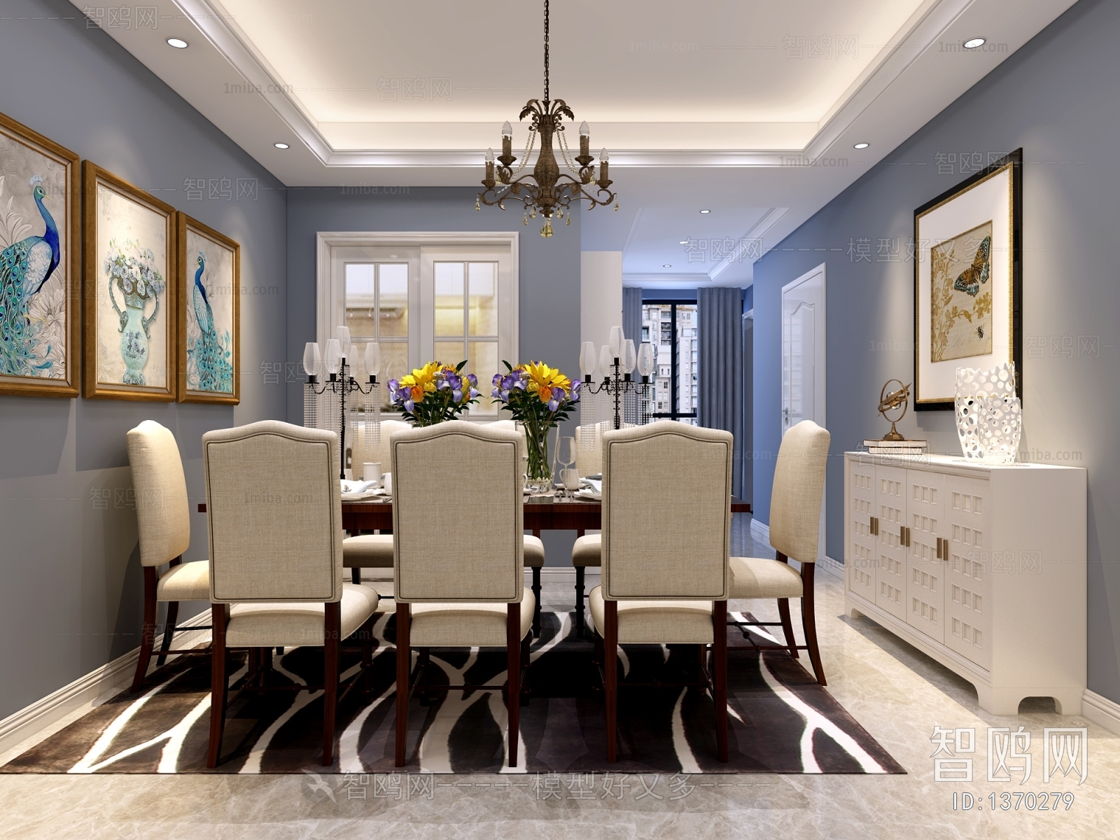American Style Simple European Style Dining Room
