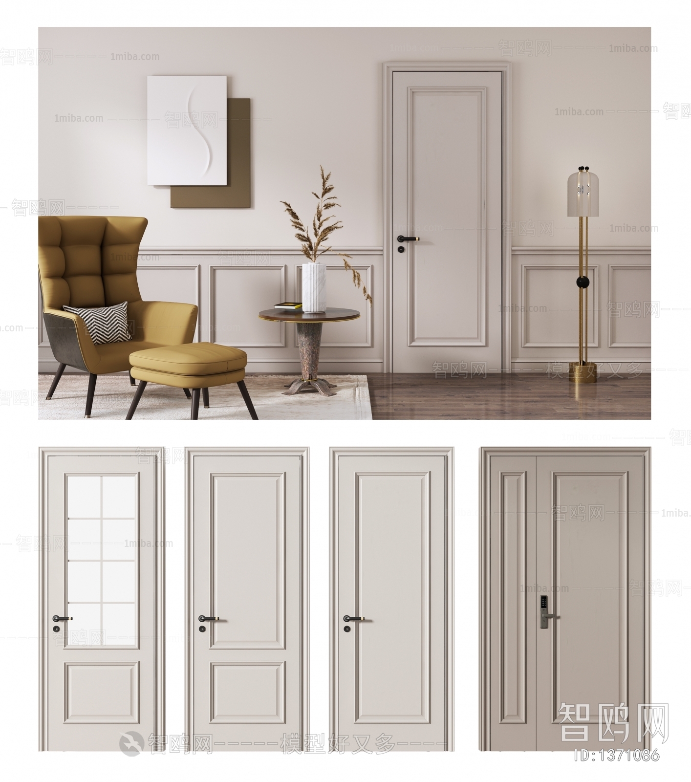 Simple European Style Single Door