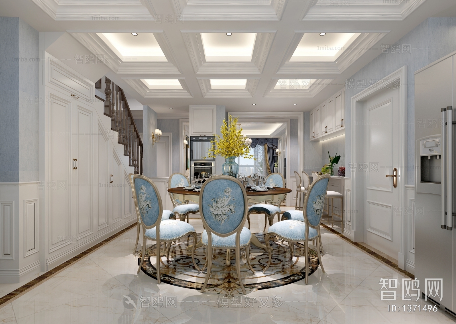 American Style Simple European Style Dining Room