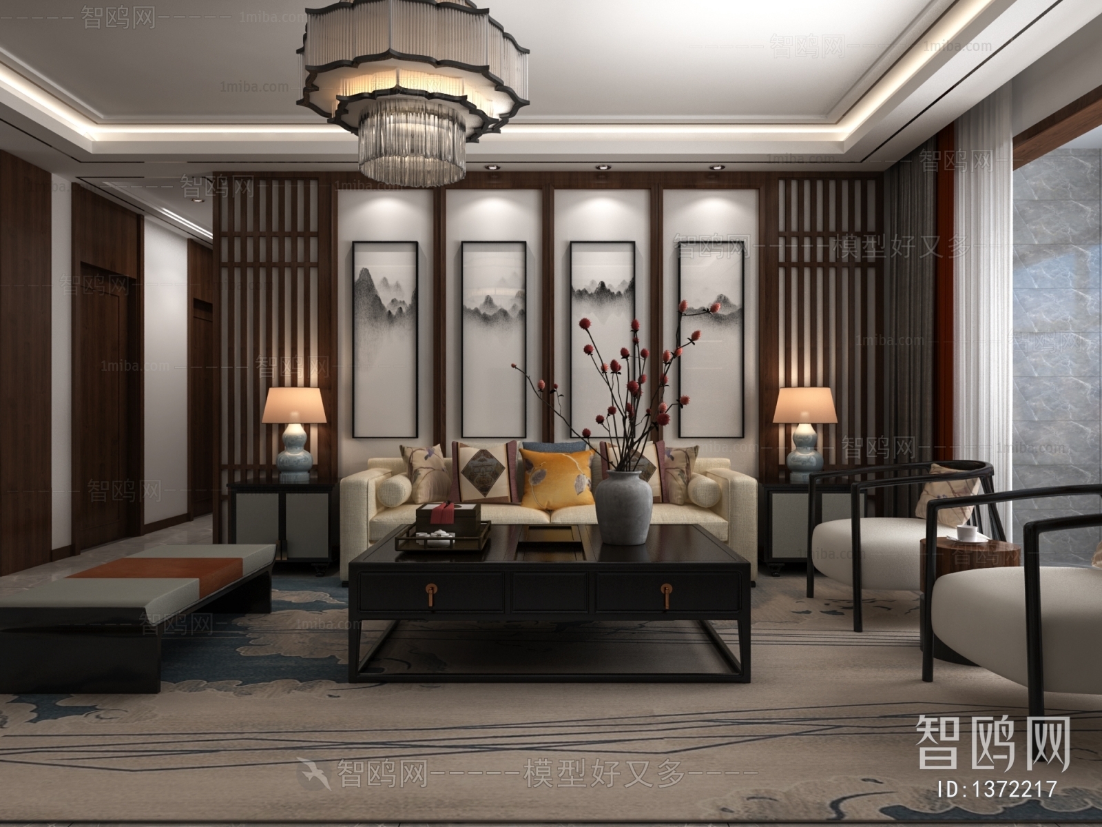 New Chinese Style A Living Room