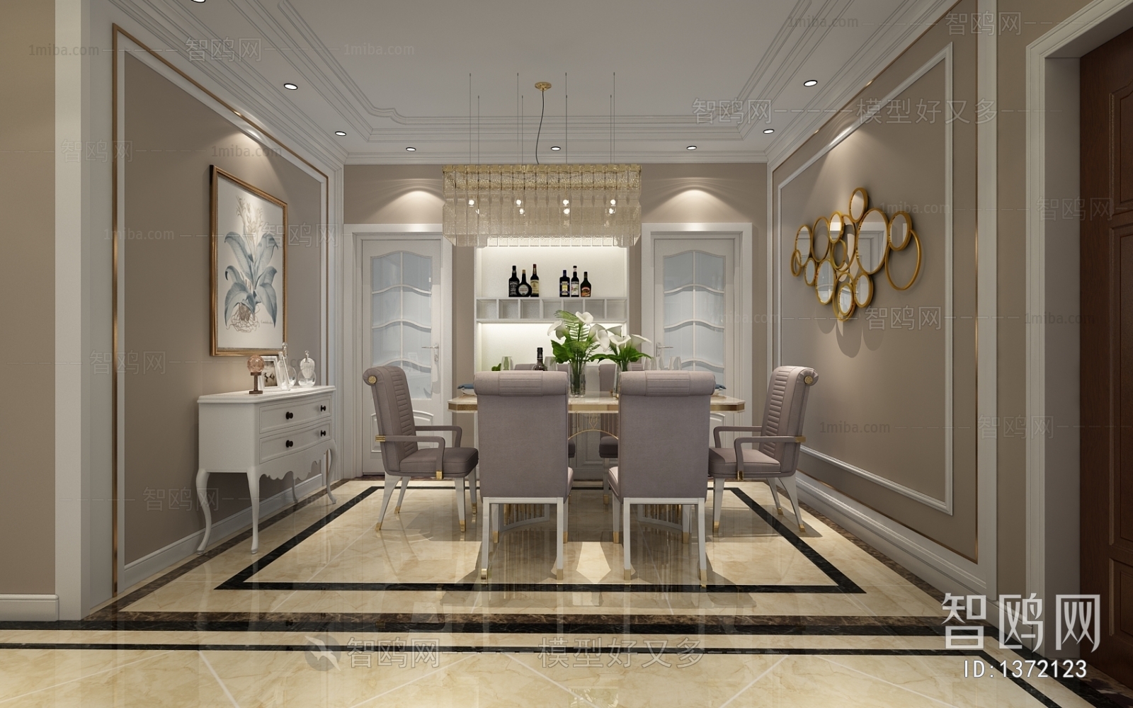 American Style Simple European Style Dining Room