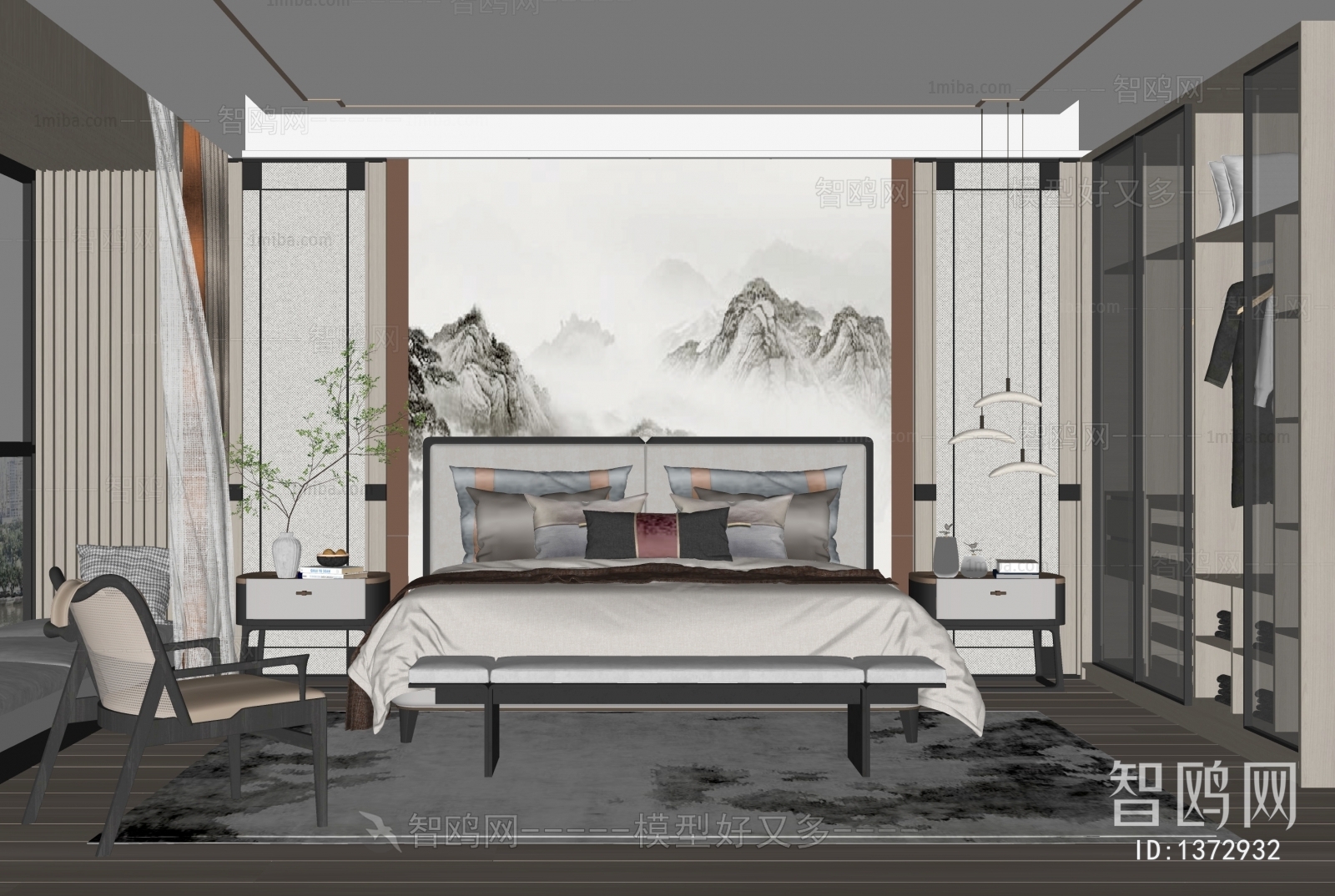 New Chinese Style Bedroom