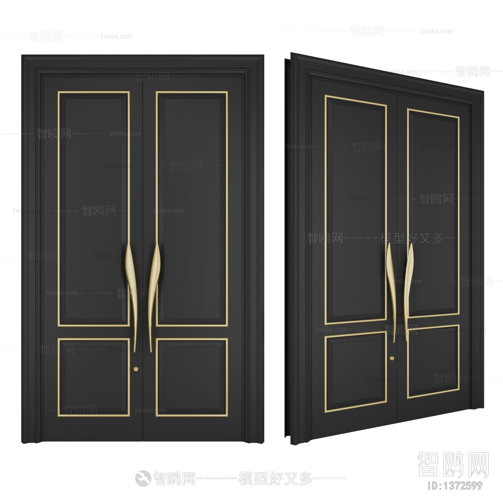 Simple European Style Double Door