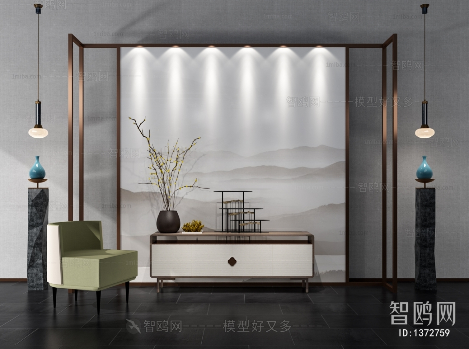 New Chinese Style TV Cabinet