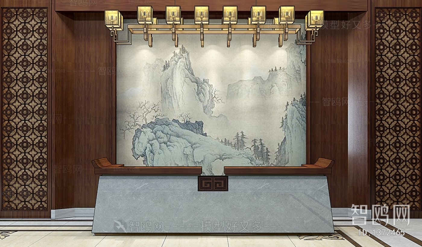 New Chinese Style Reception Desk