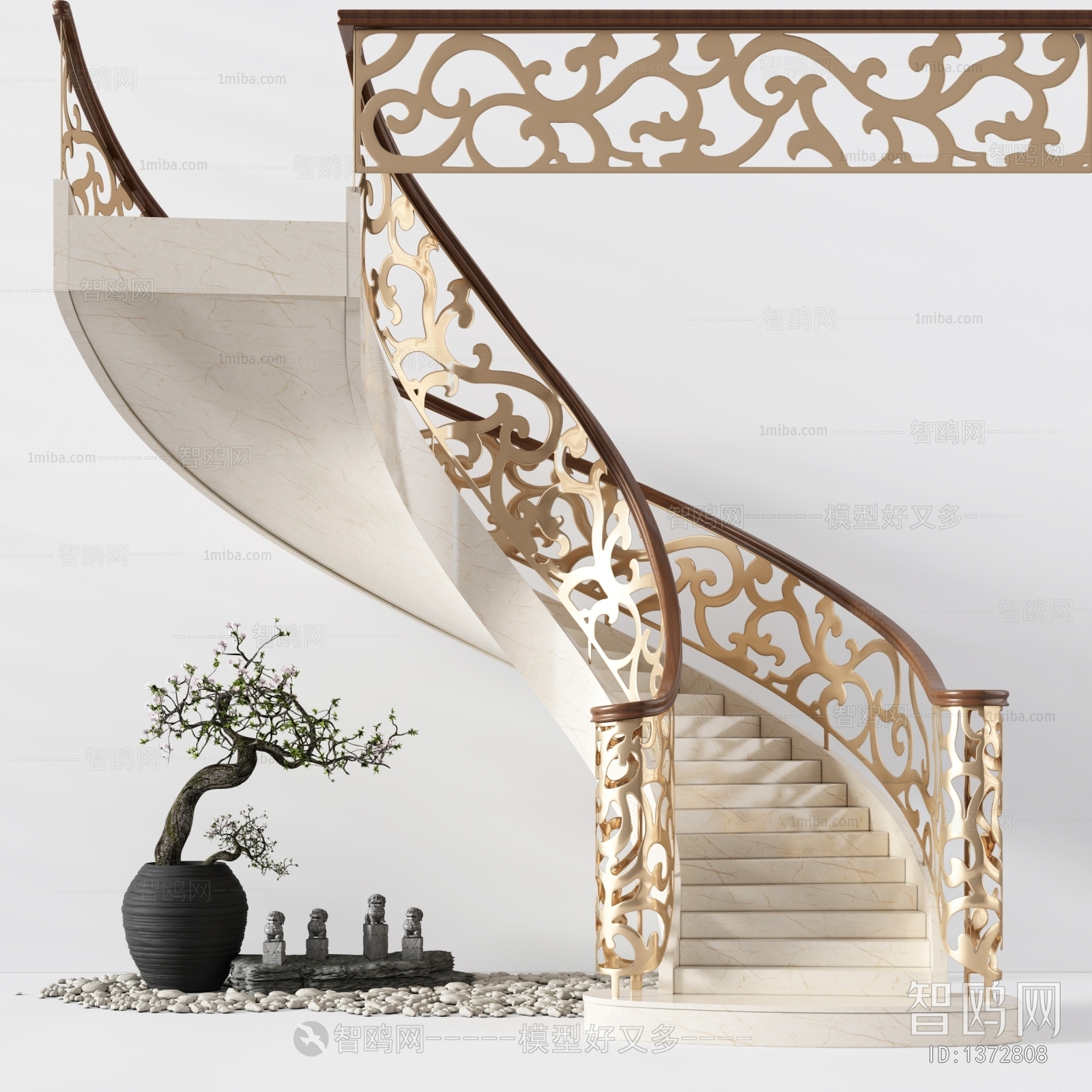 Simple European Style Rotating Staircase