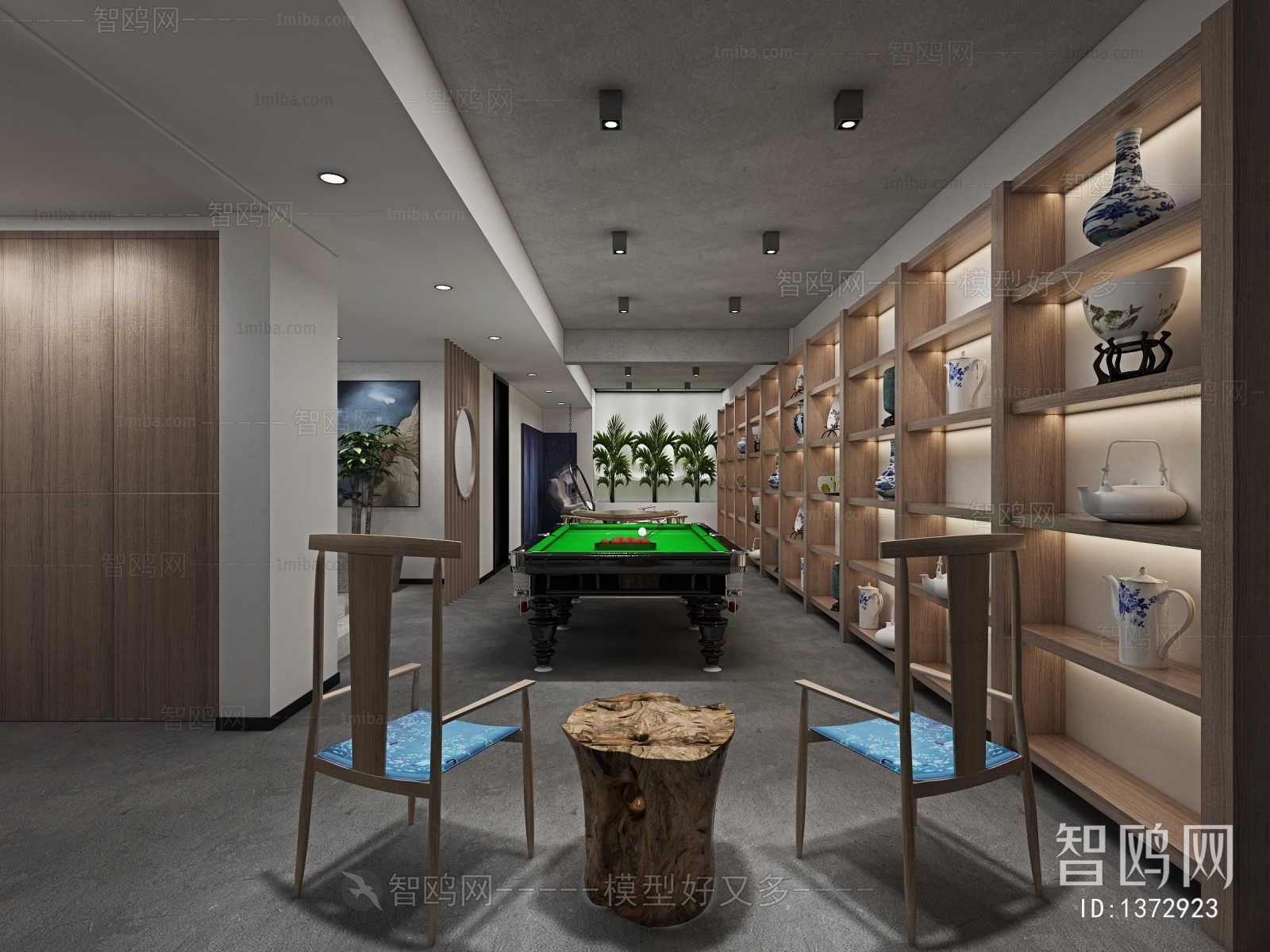 New Chinese Style Billiards Room