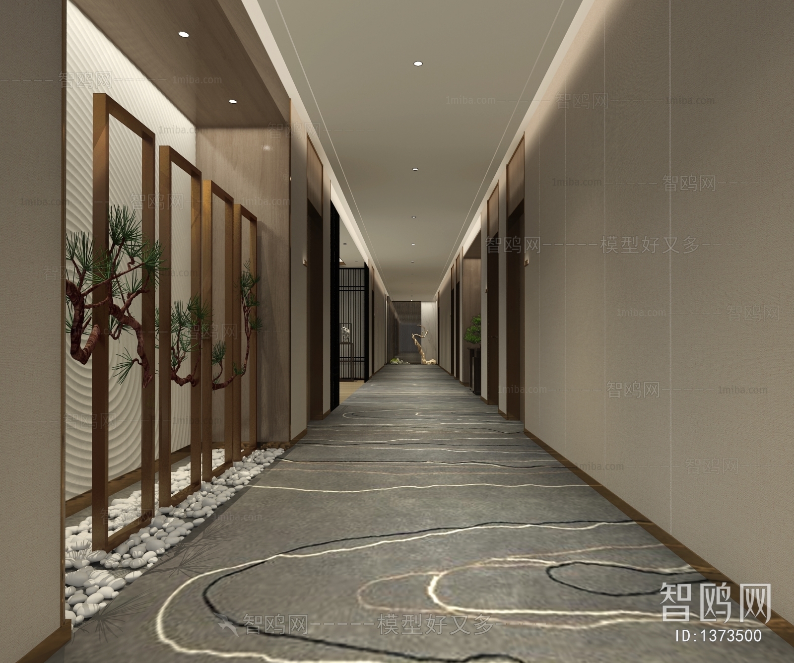 新中式医院走廊
