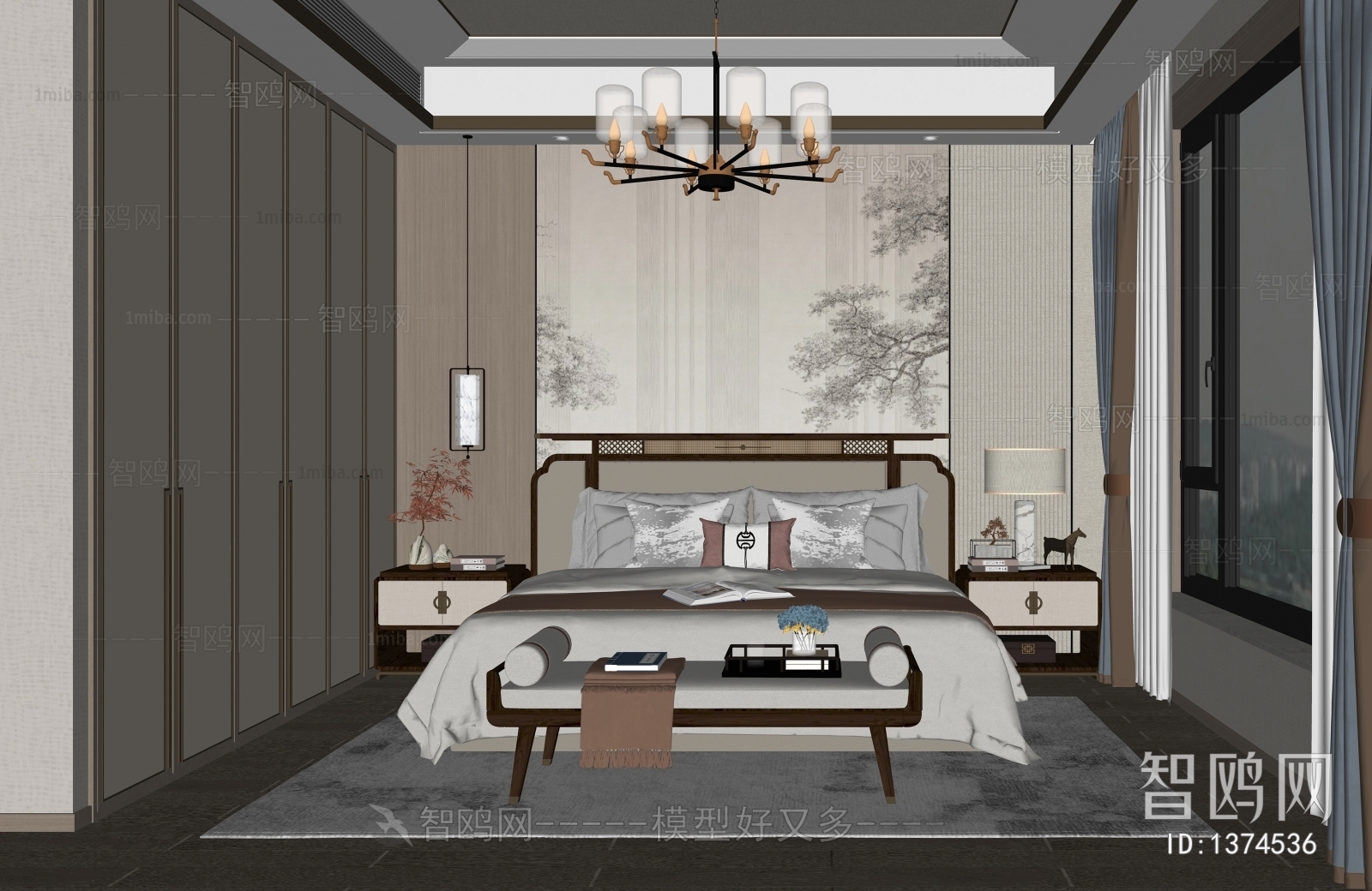 New Chinese Style Bedroom