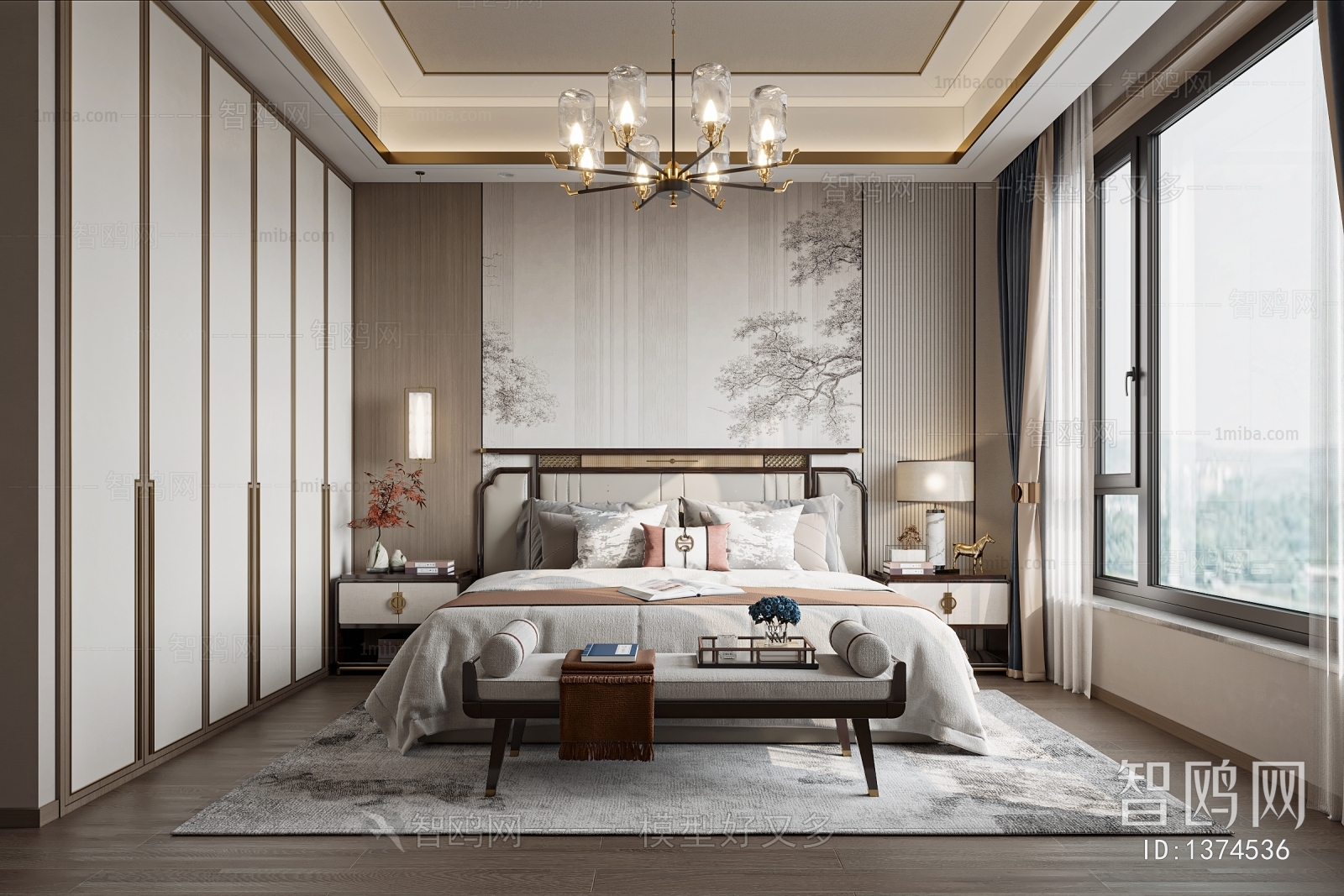 New Chinese Style Bedroom