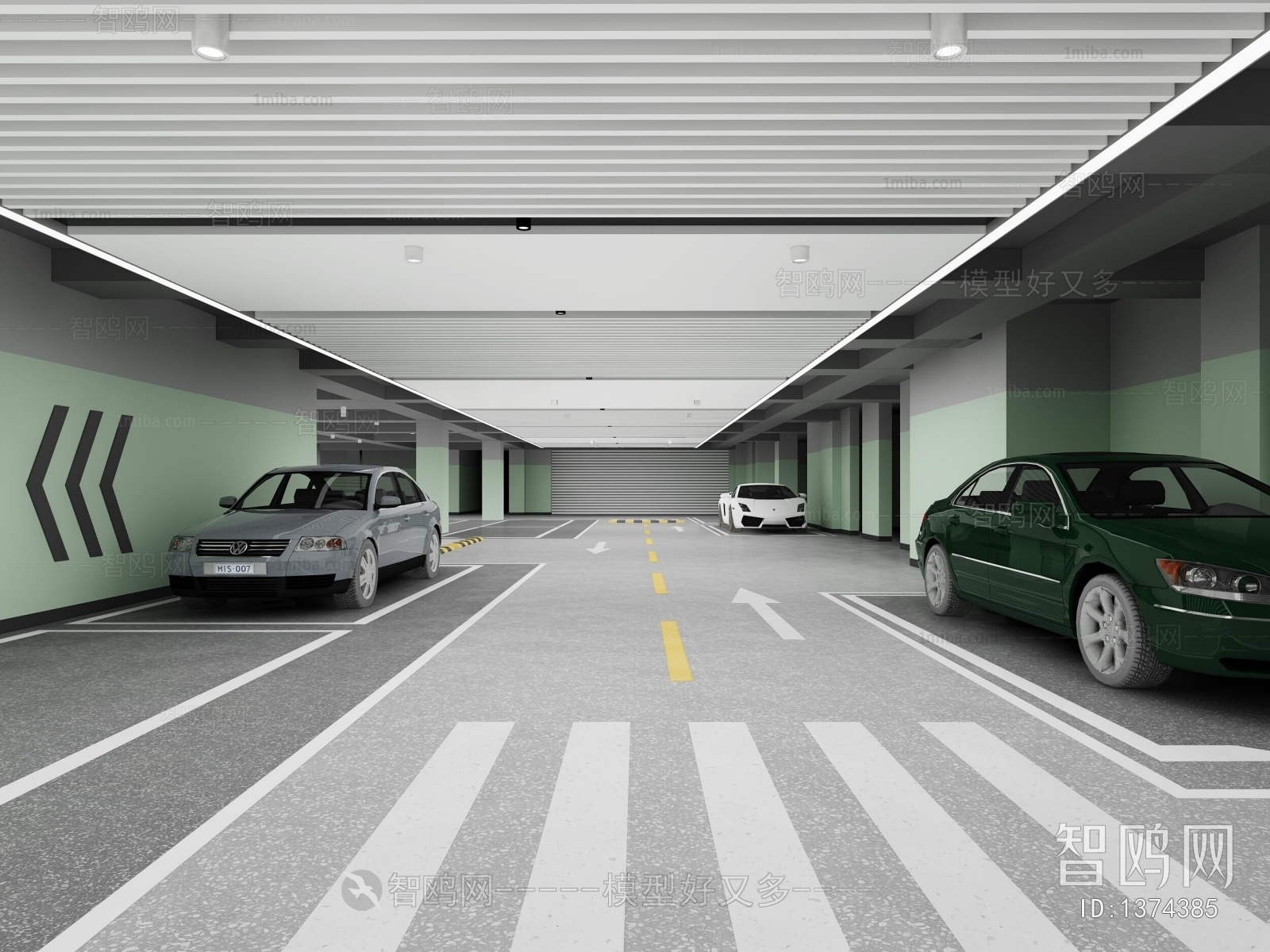 Modern Underground Parking Lot