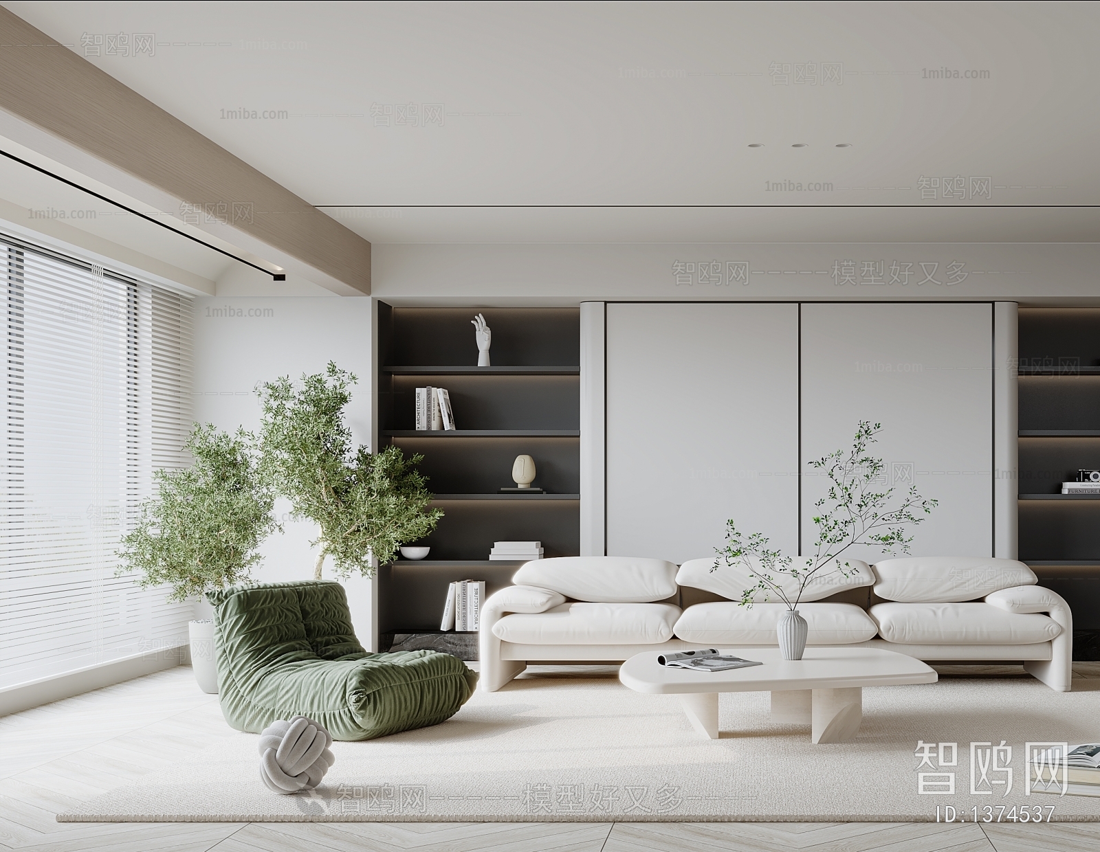 Modern Wabi-sabi Style A Living Room