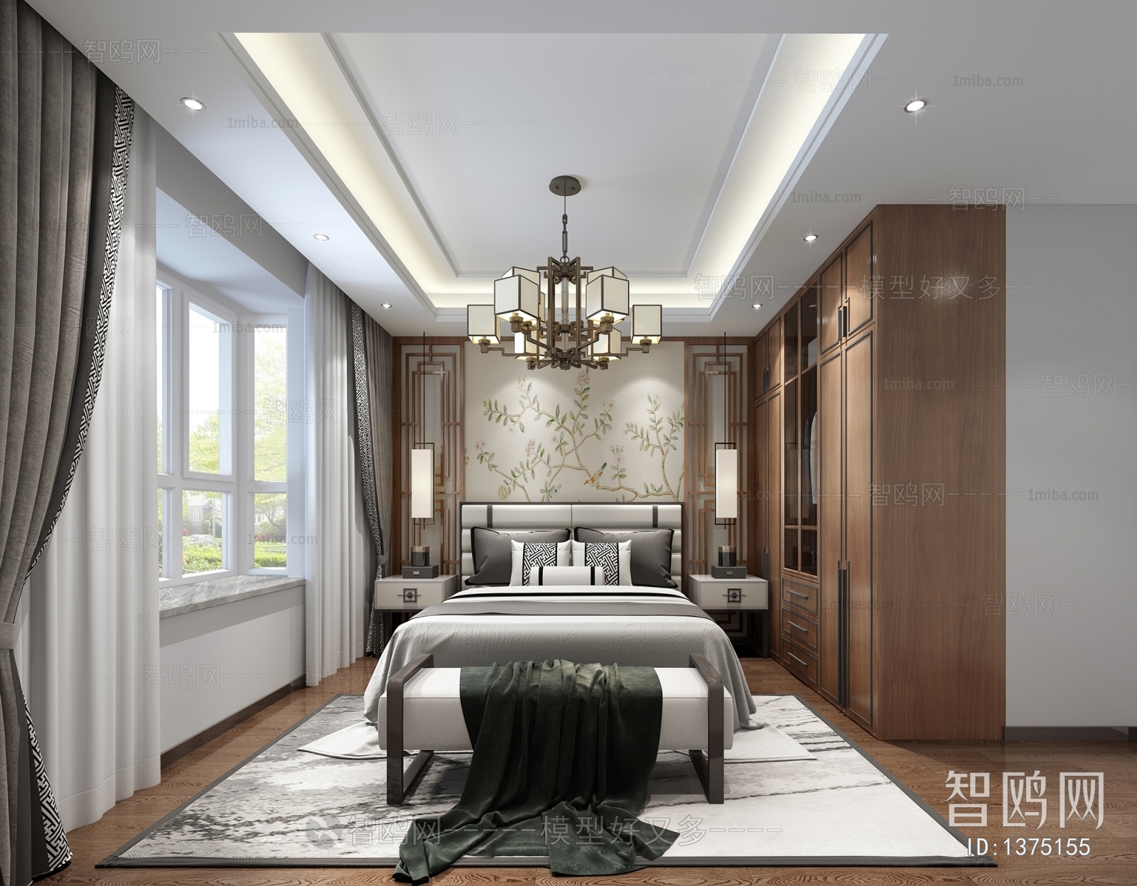 New Chinese Style Bedroom