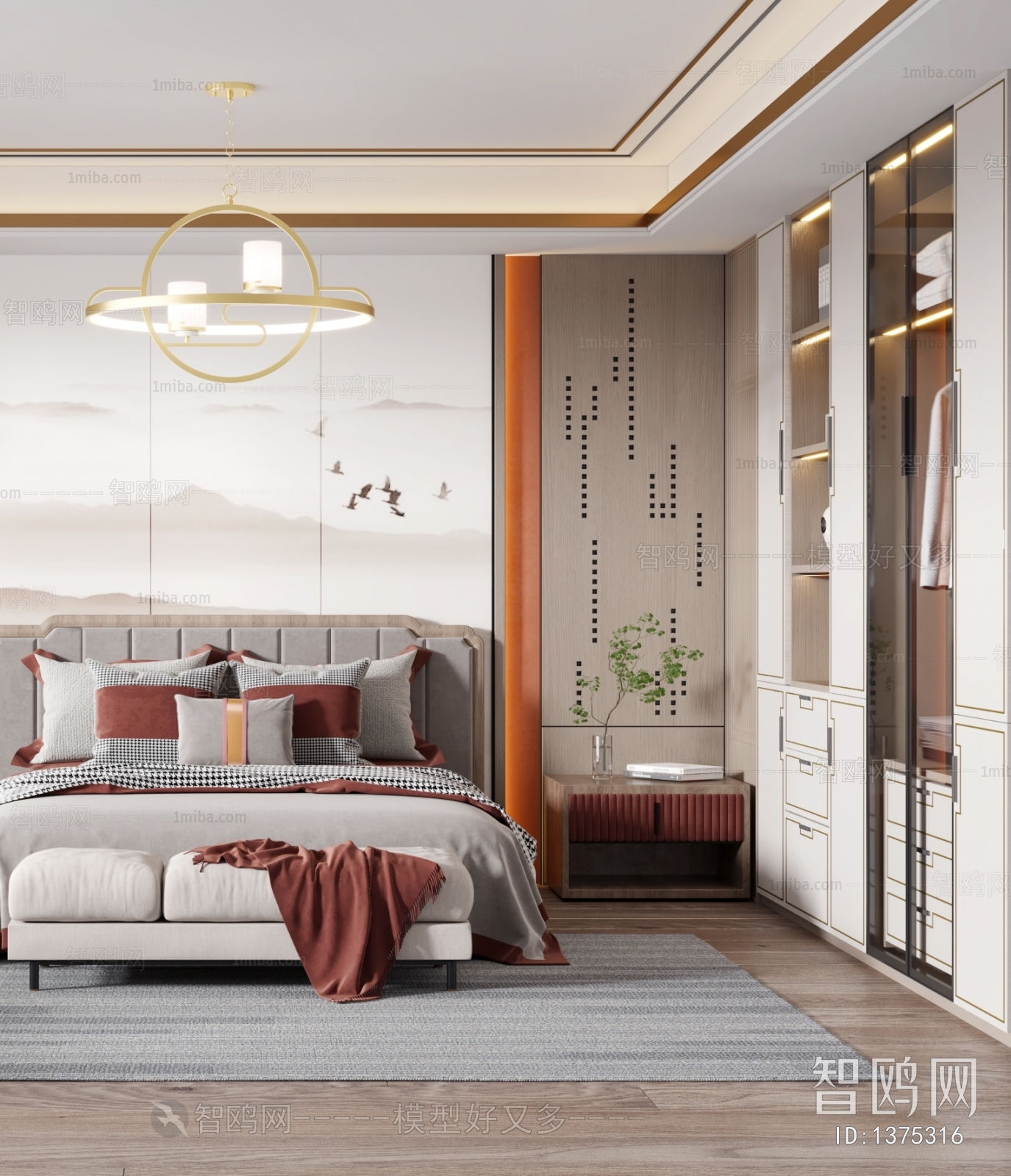 New Chinese Style Bedroom