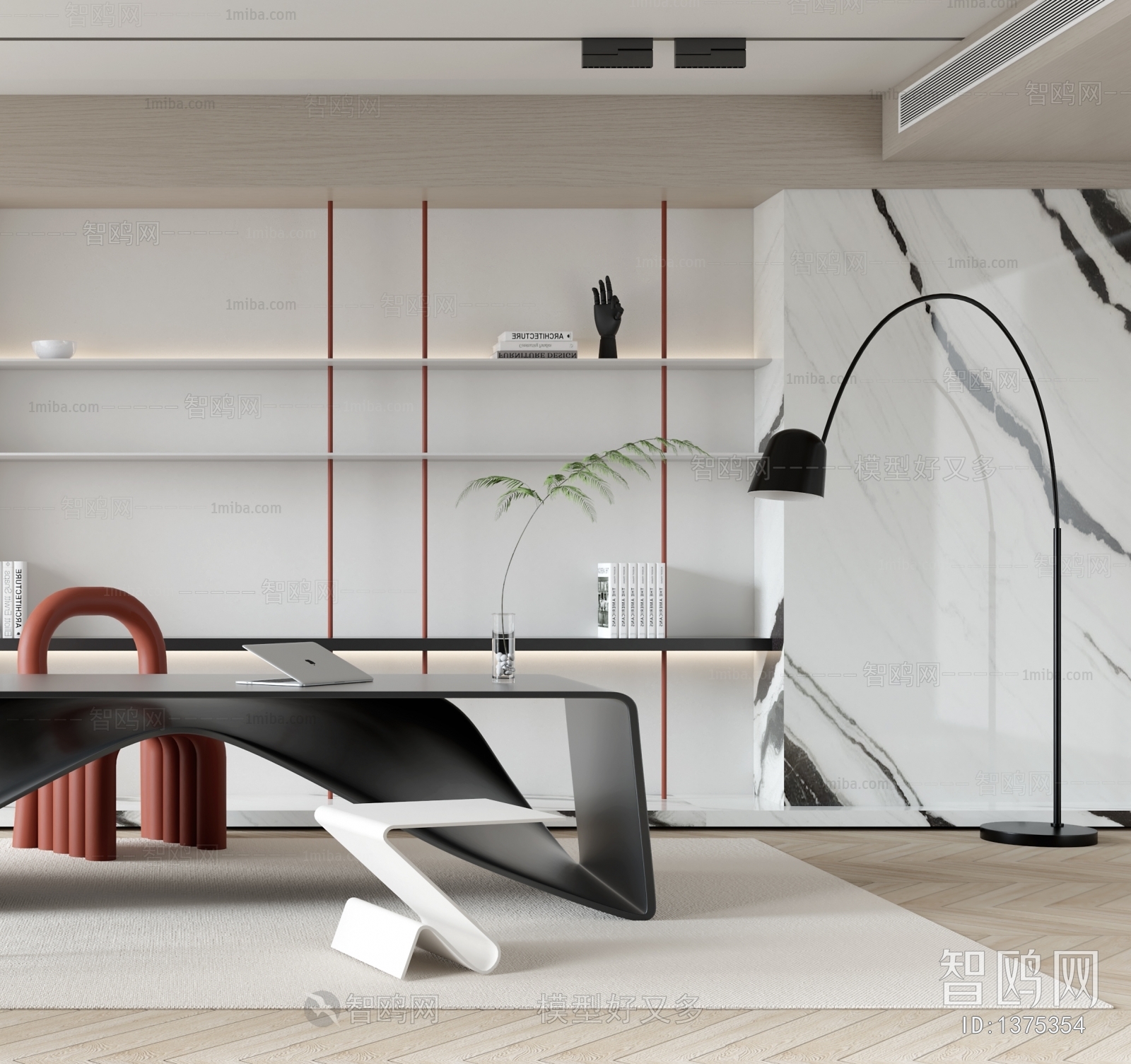 Modern Wabi-sabi Style Study Space