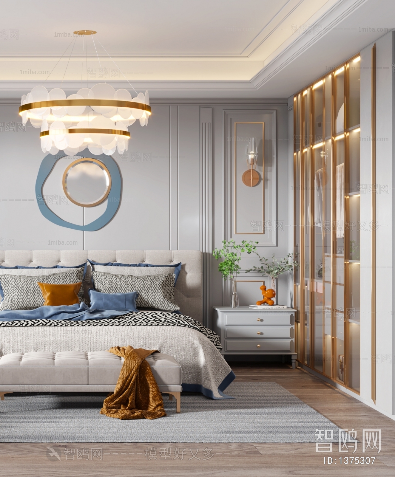 Simple European Style Bedroom