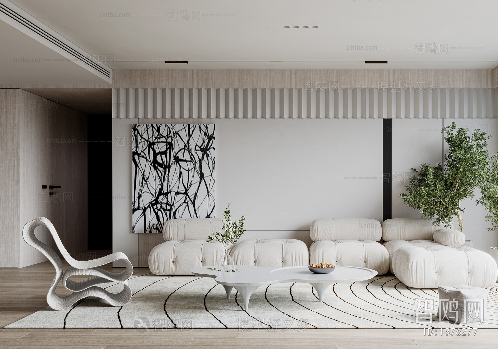 Modern Wabi-sabi Style A Living Room