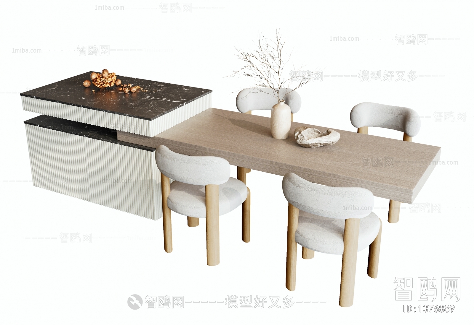 Wabi-sabi Style Dining Table And Chairs