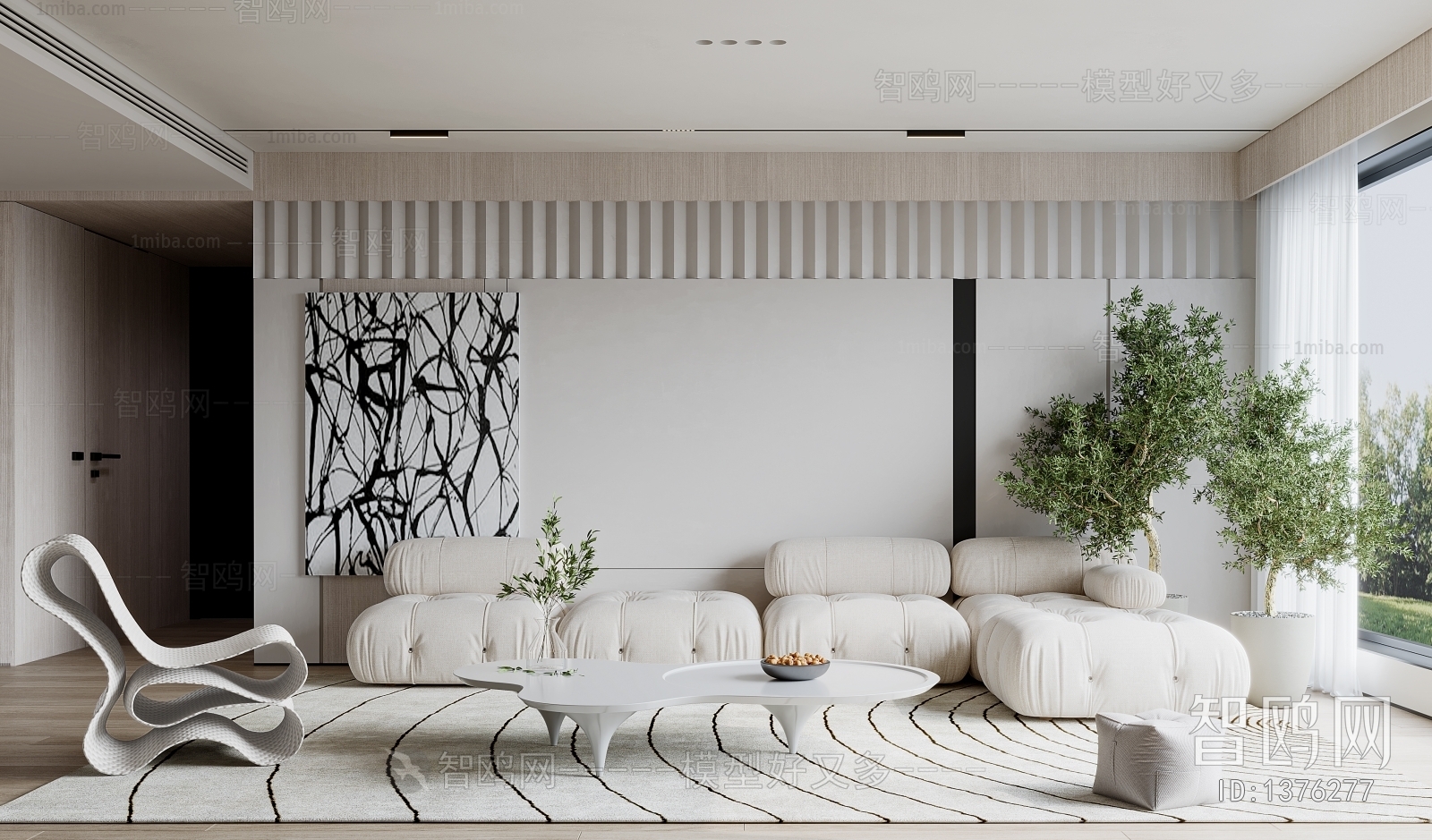 Modern Wabi-sabi Style A Living Room