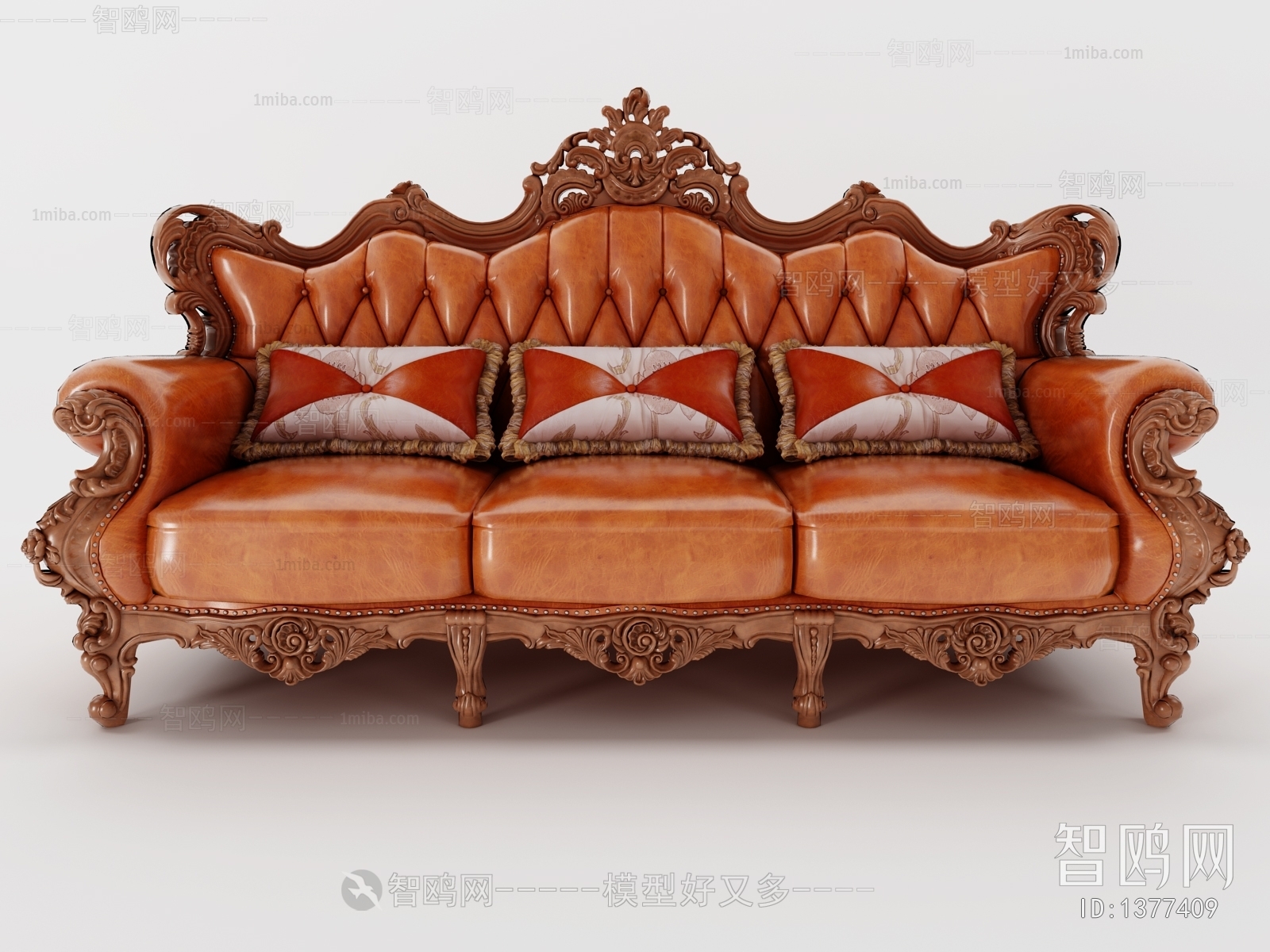 European Style Classical Style Three-seat Sofa