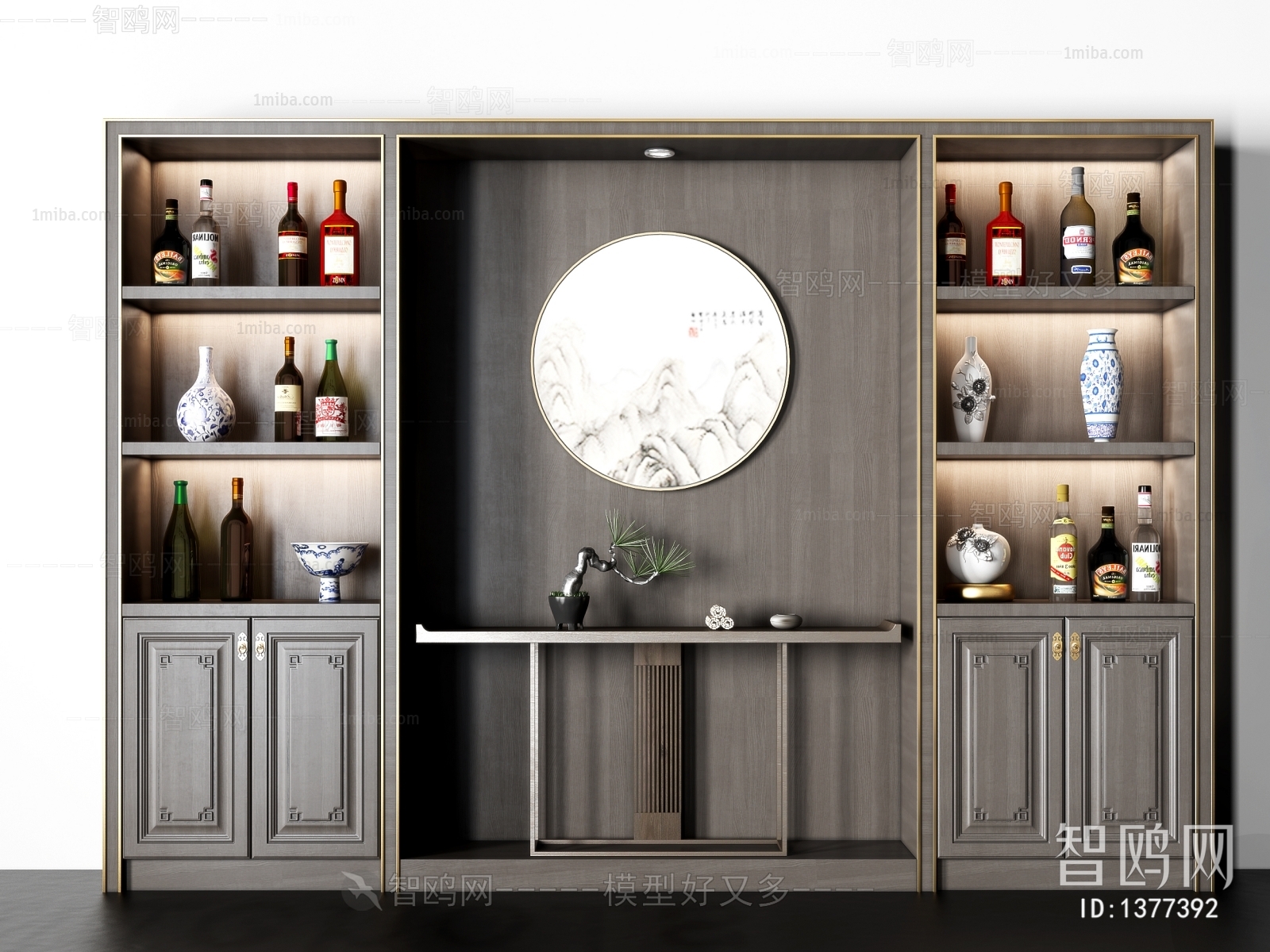 New Chinese Style Wine Cabinet