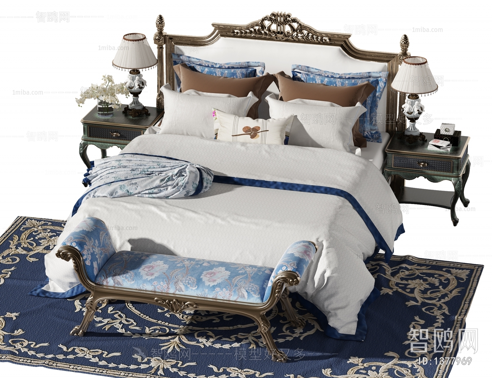 European Style Classical Style Double Bed