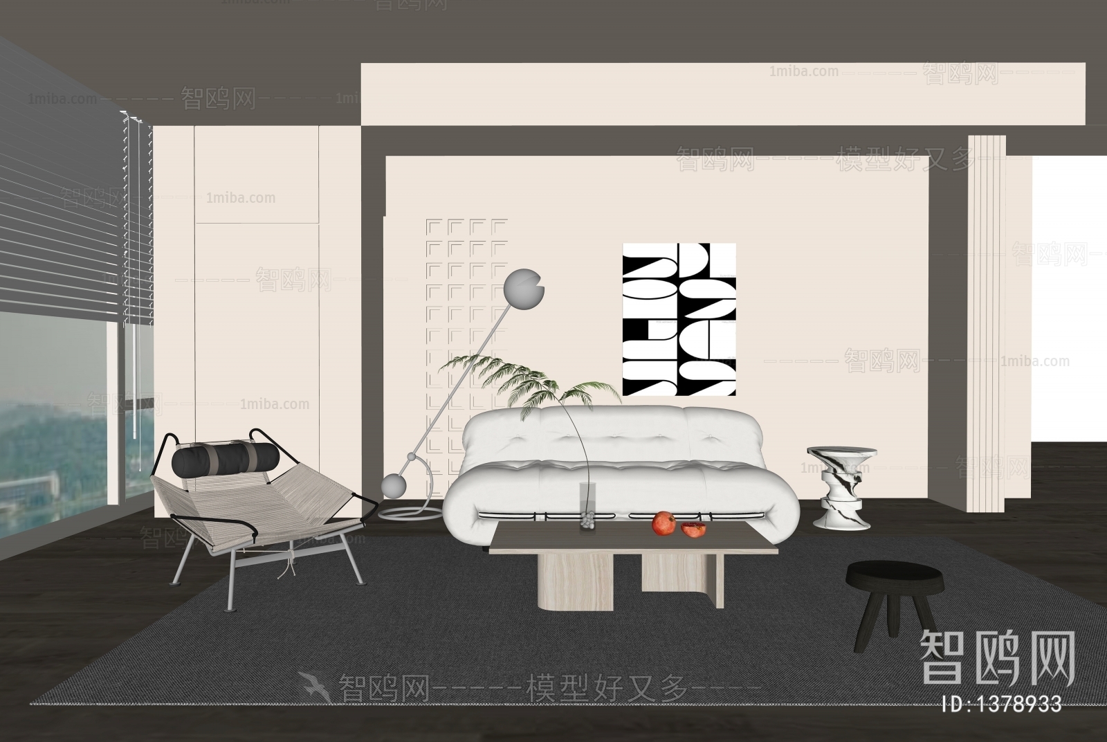 Modern Wabi-sabi Style A Living Room