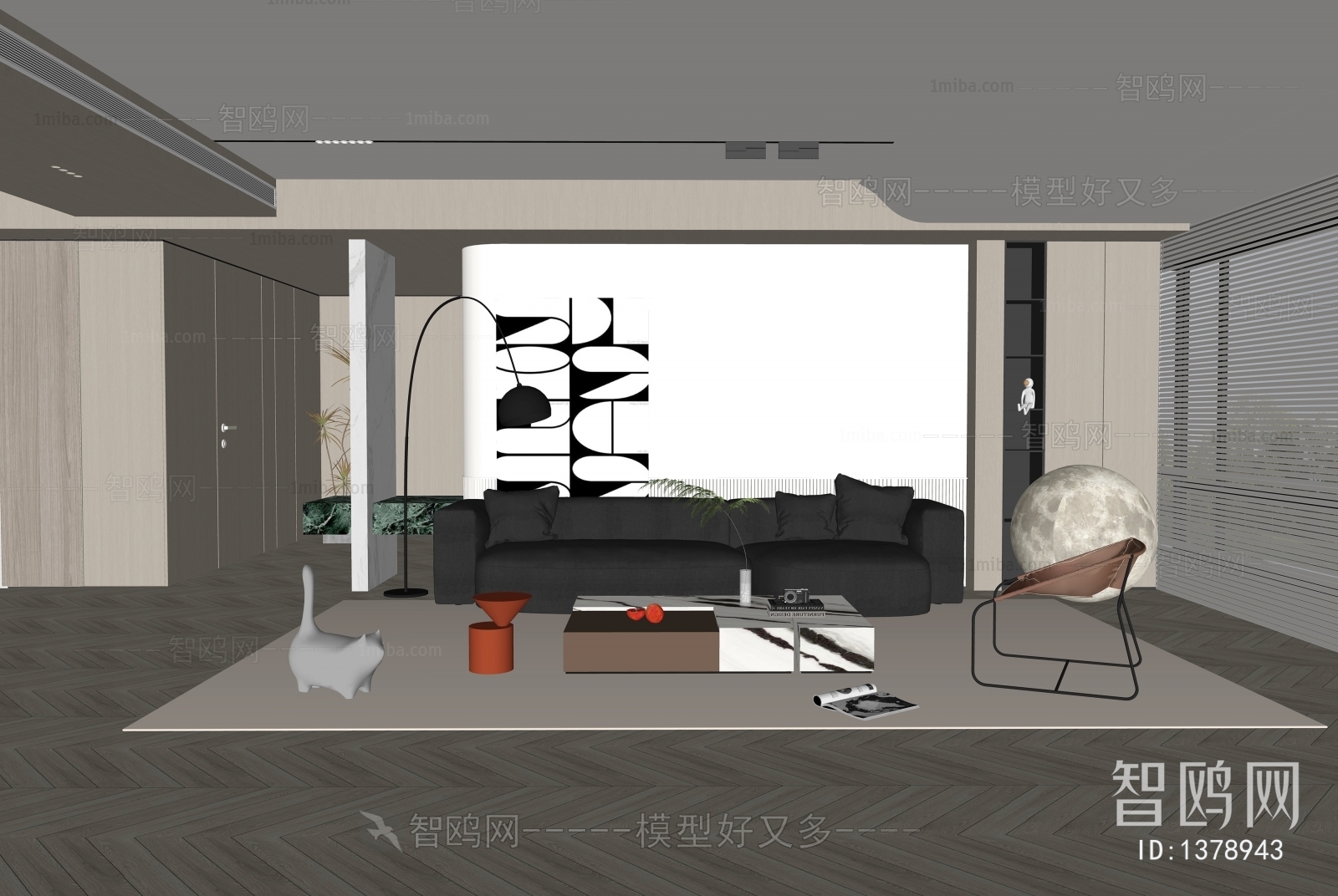 Modern Wabi-sabi Style A Living Room