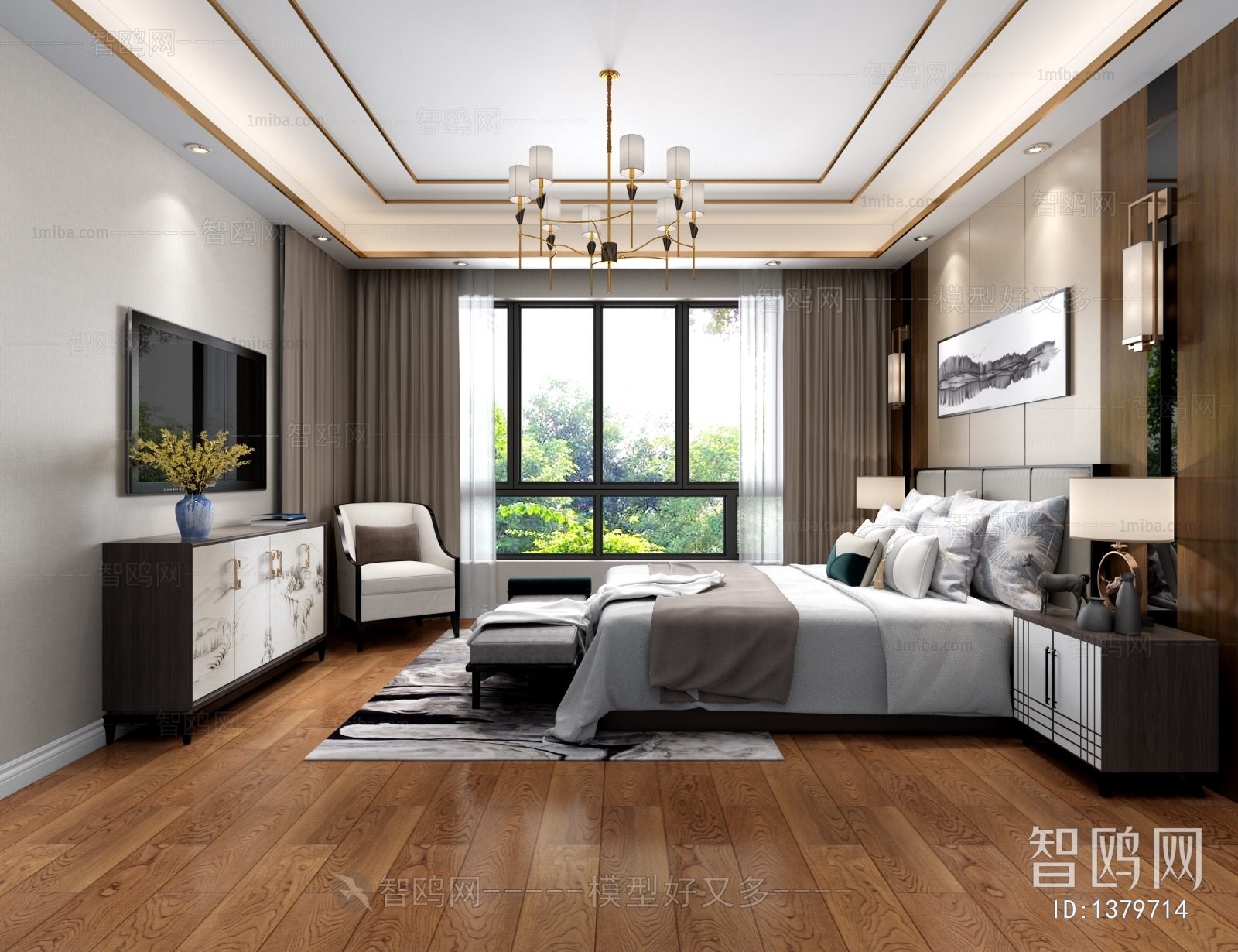 New Chinese Style Bedroom