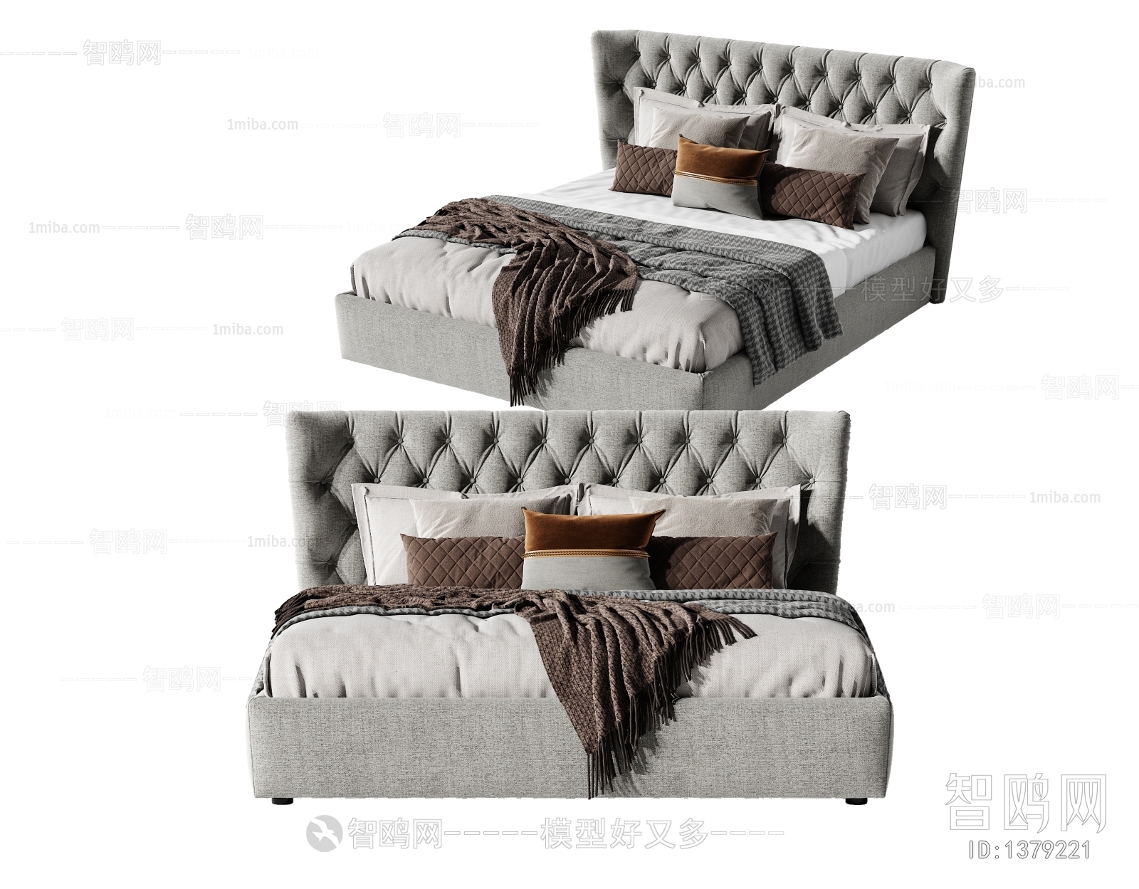 Simple European Style Double Bed