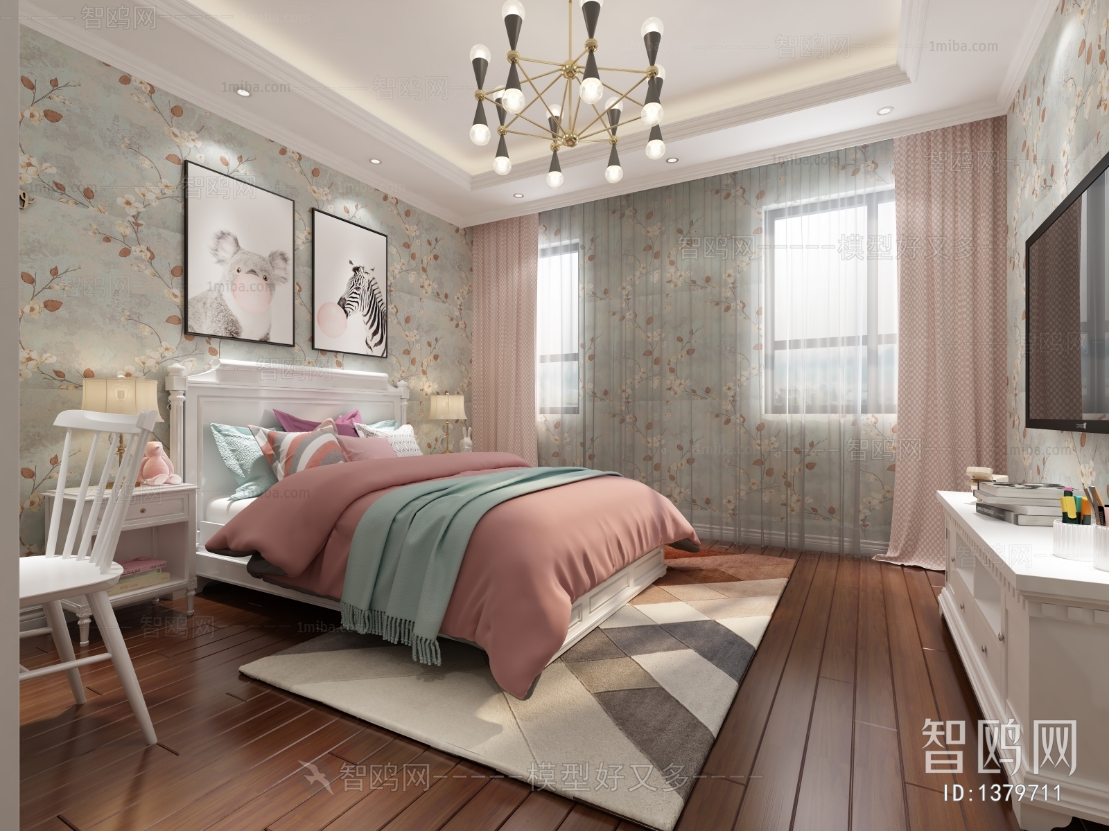 Simple European Style Bedroom