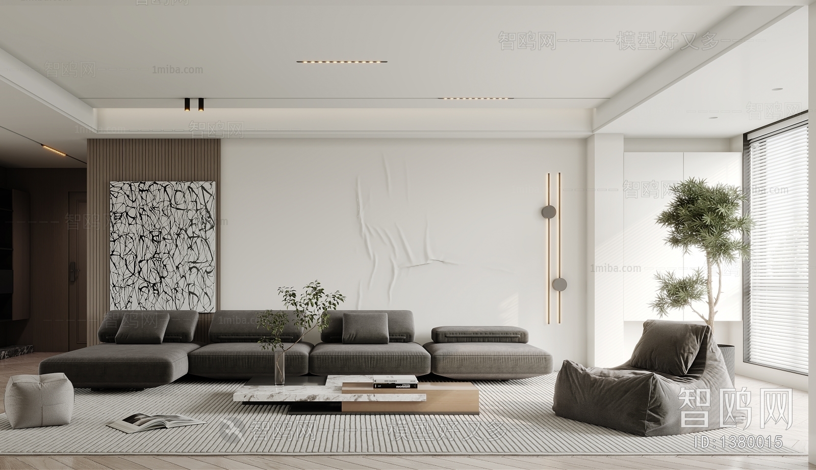 Modern Wabi-sabi Style A Living Room