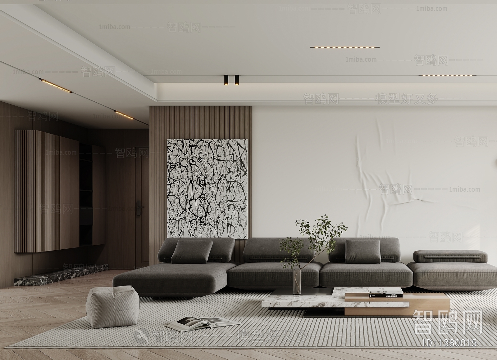 Modern Wabi-sabi Style A Living Room