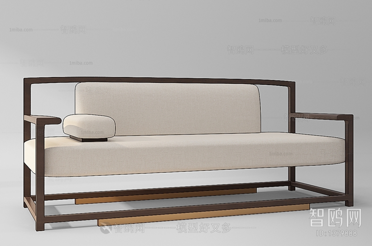 New Chinese Style Three-seat Sofa