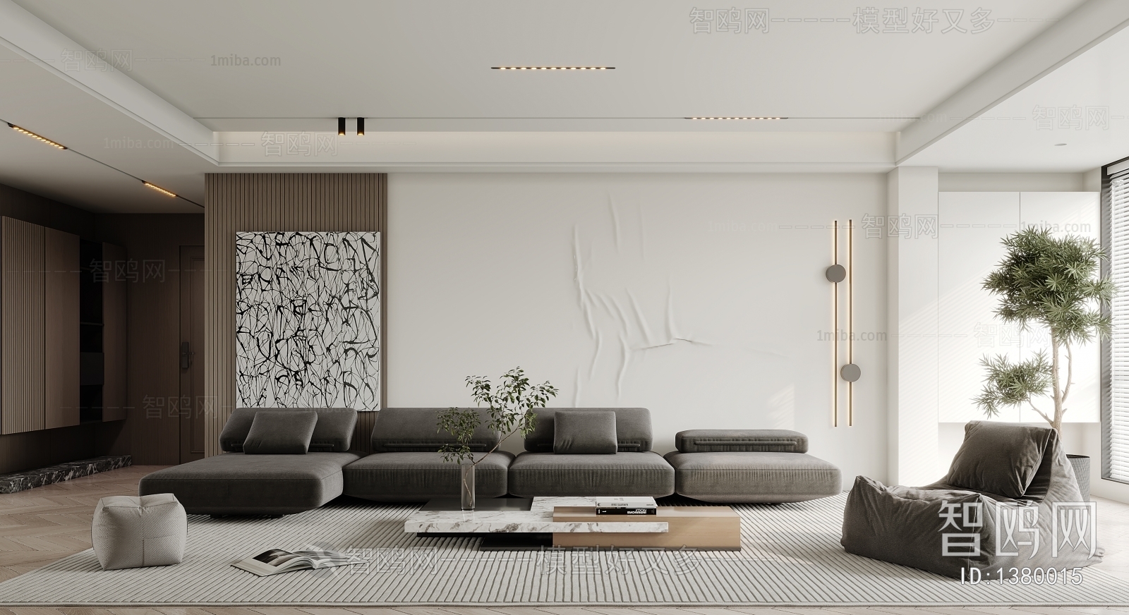 Modern Wabi-sabi Style A Living Room