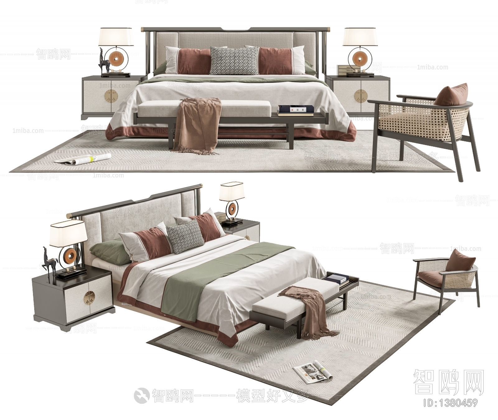 New Chinese Style Double Bed