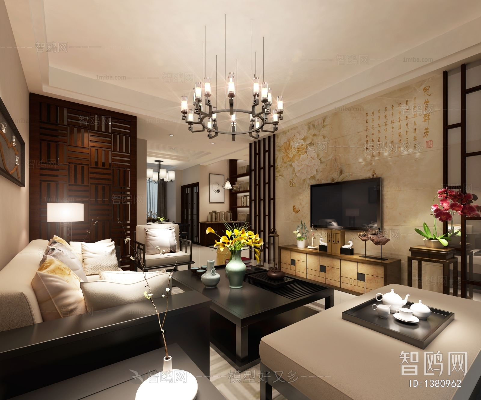 New Chinese Style A Living Room