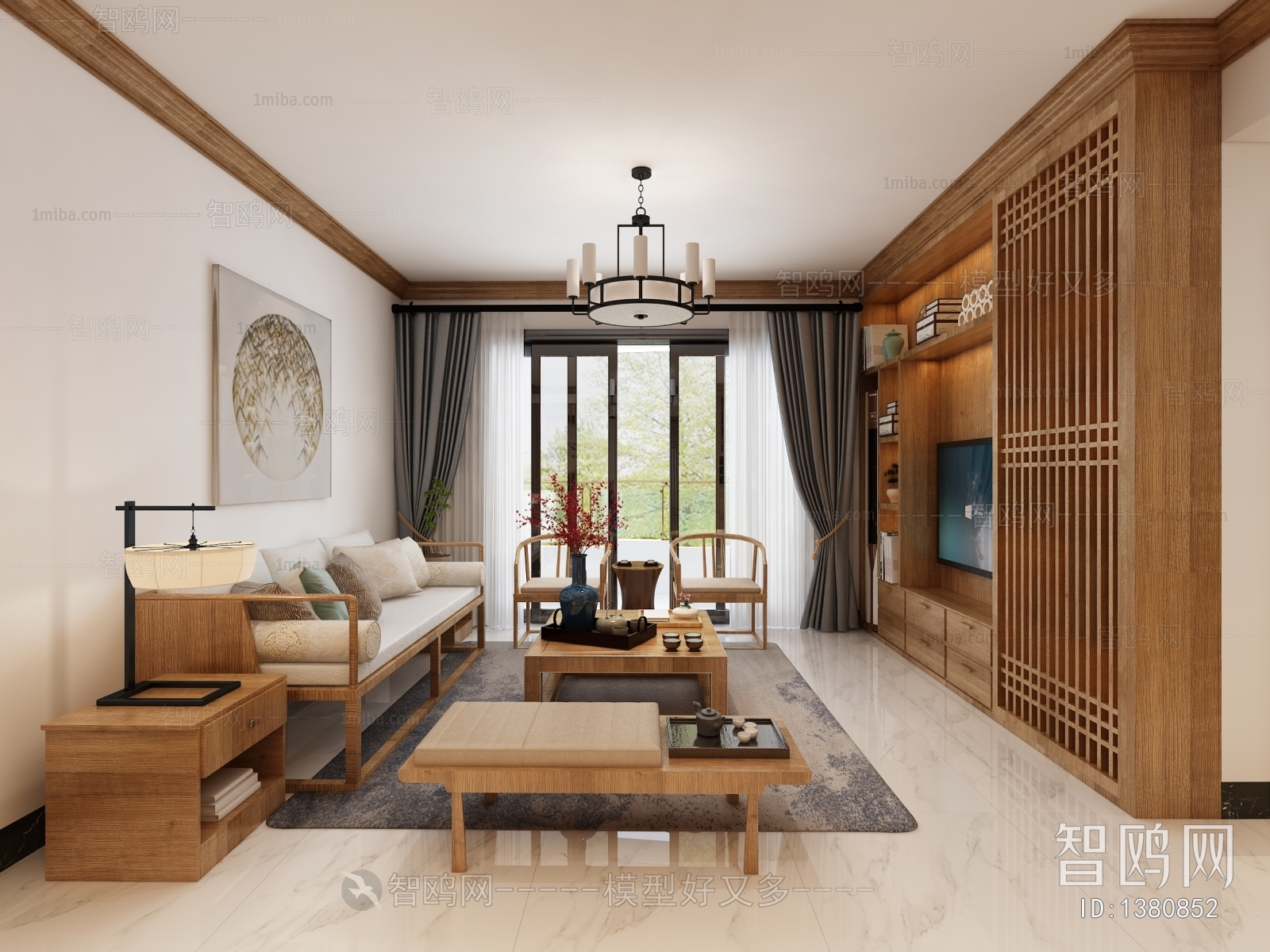 New Chinese Style A Living Room