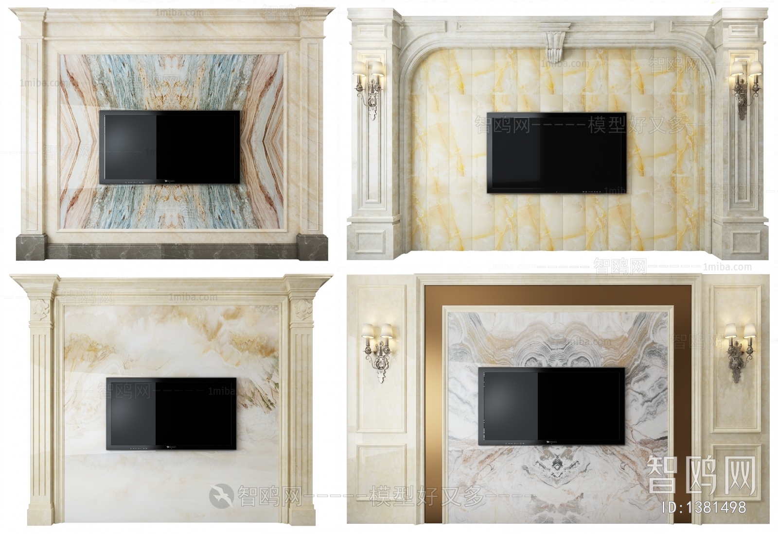 European Style Classical Style TV Wall
