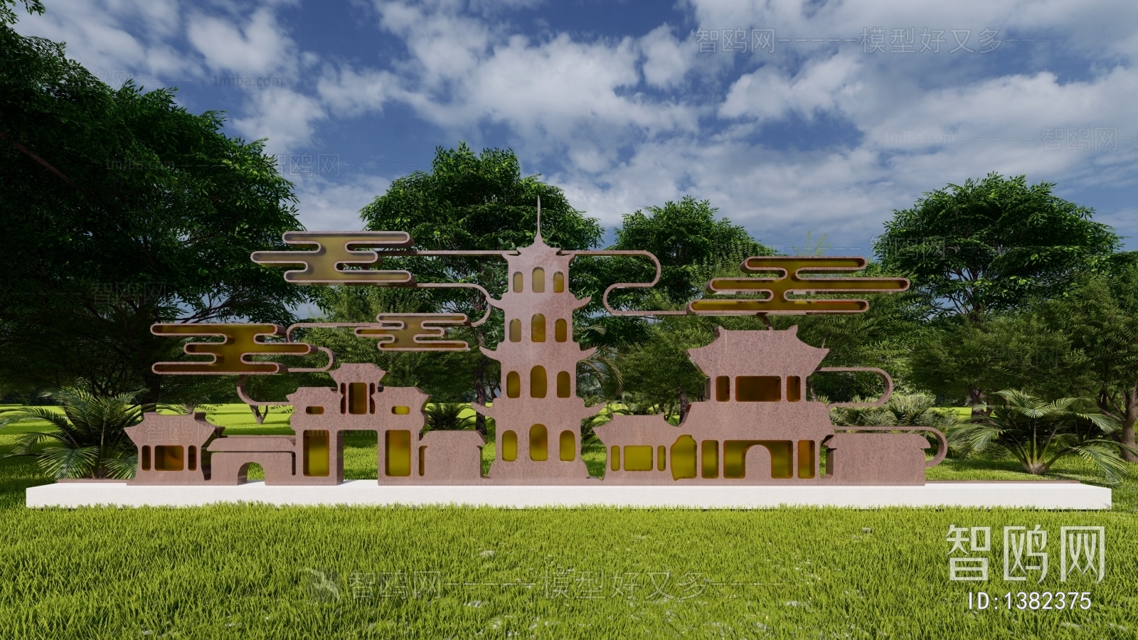 New Chinese Style Park Landscape